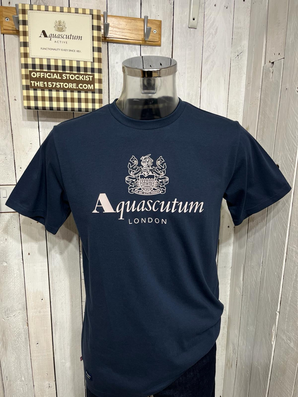 Aquascutum Royal Logo Tee Navy The157store Menswear