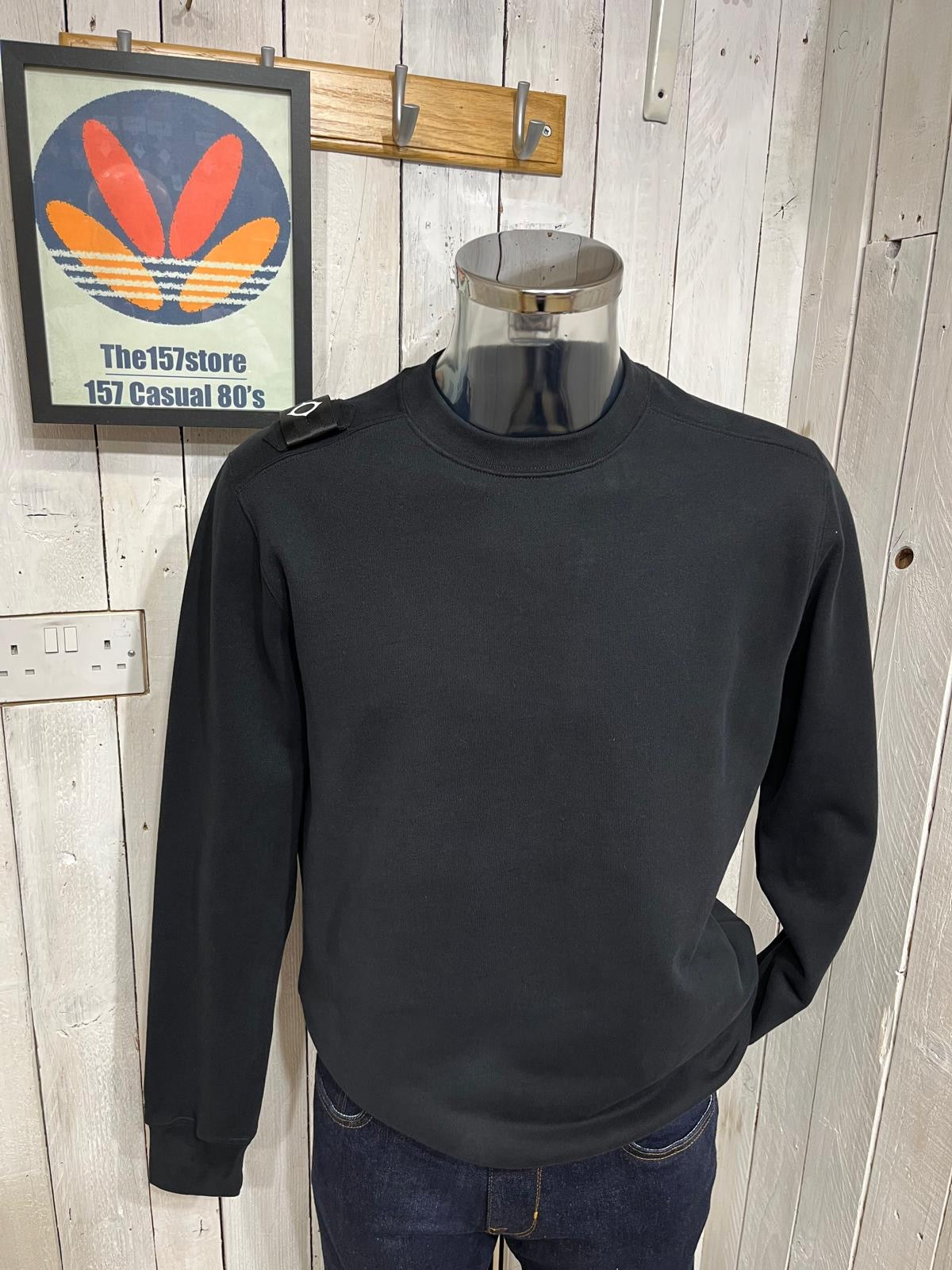 MA. STRUM Core Crew Sweat Jumper Jet Black The157store Menswear