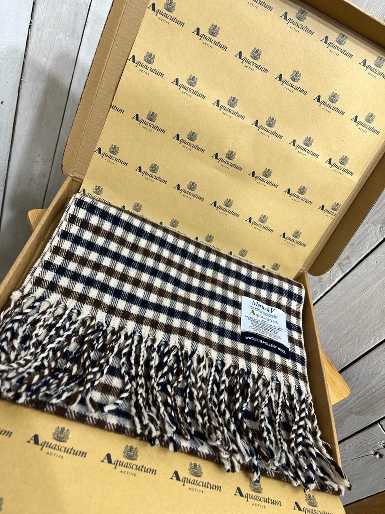 Aquascutum Merino Wool Scarf - Club Check – The157store Menswear