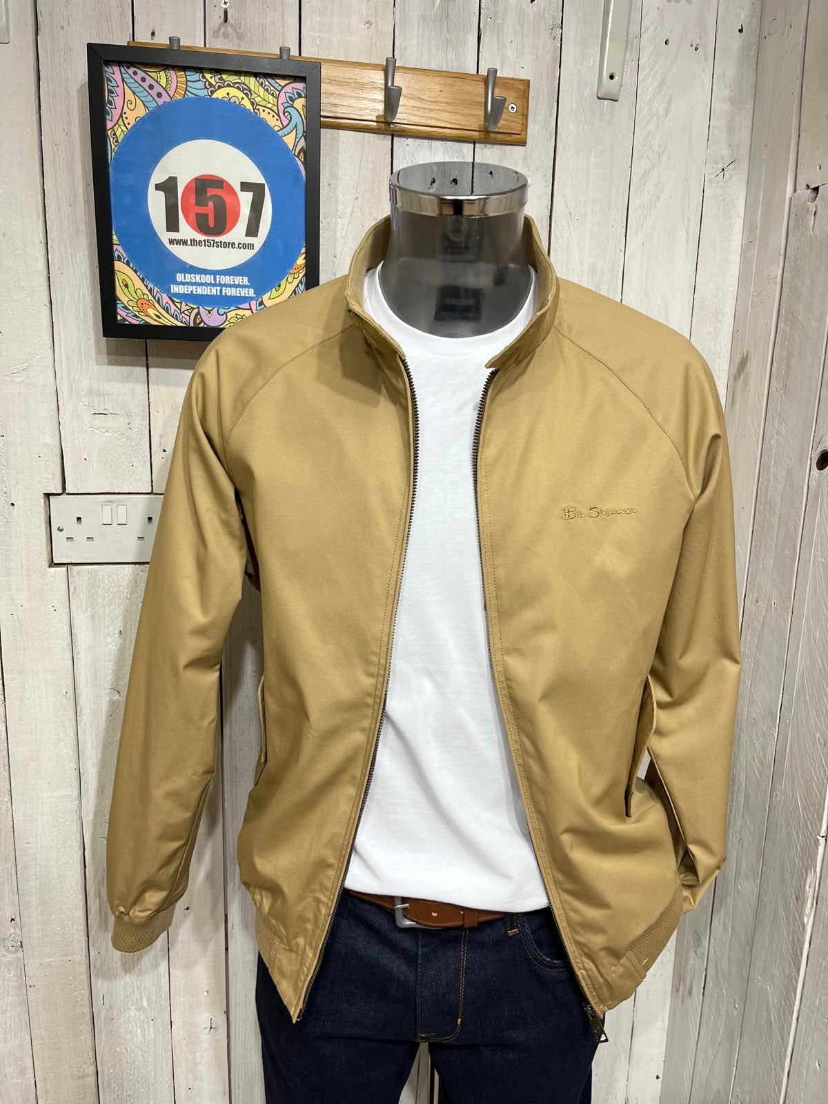 Ben Sherman Harrington Jacket Sand Check Lining