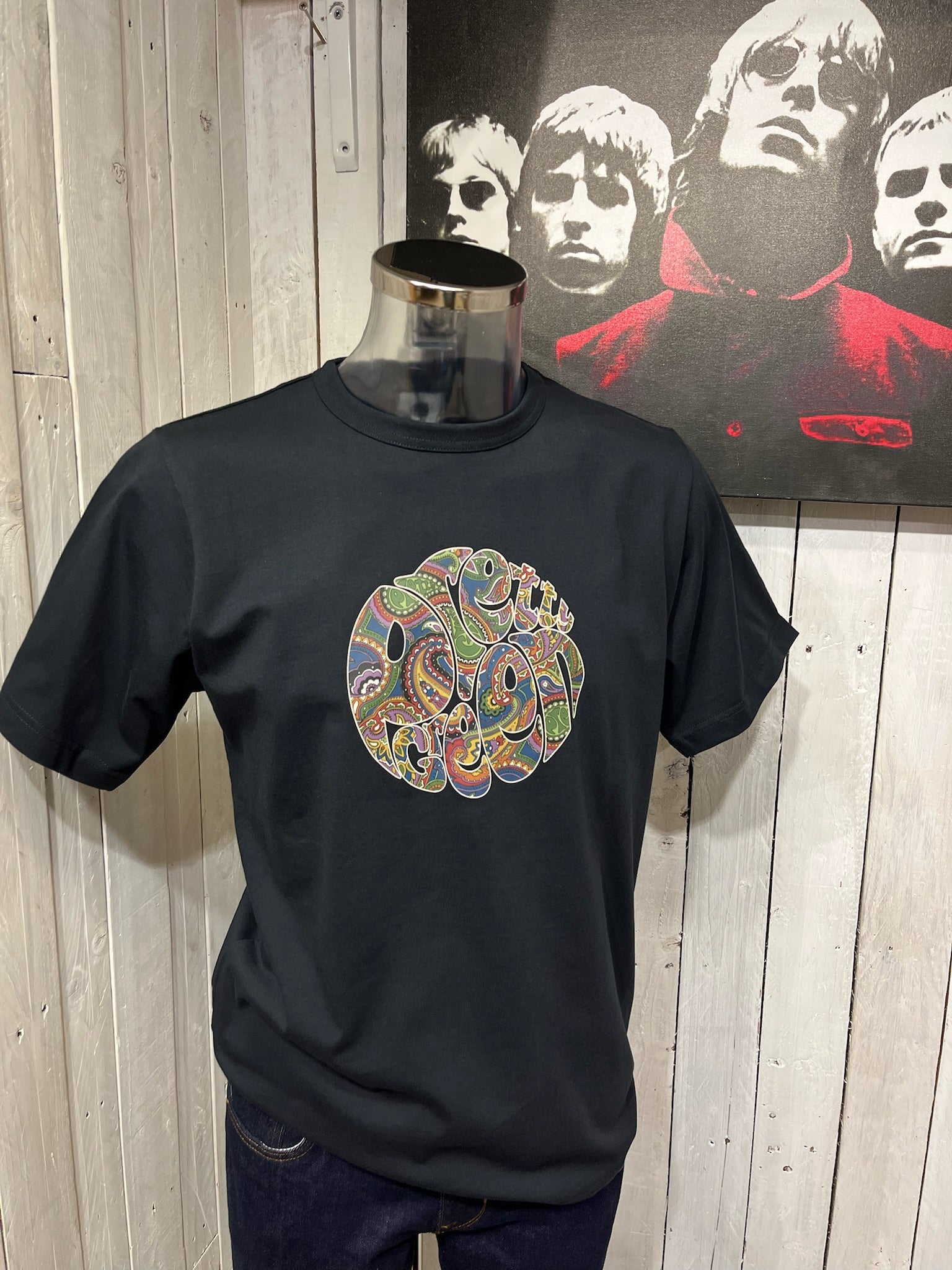 Pretty Green Black Paisley T Shirt Pretty Green 15th Anniversary
