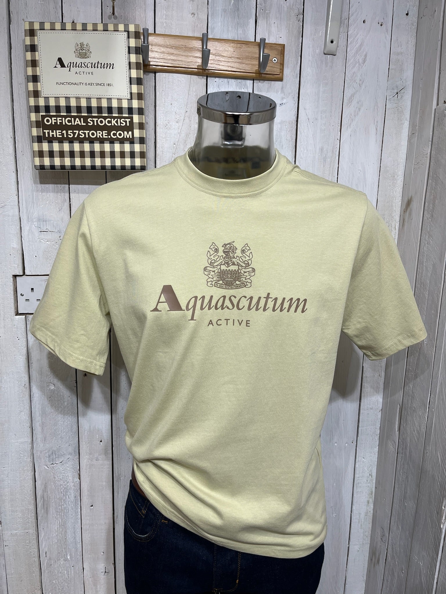 Aquascutum Big Logo Tee - Beige
