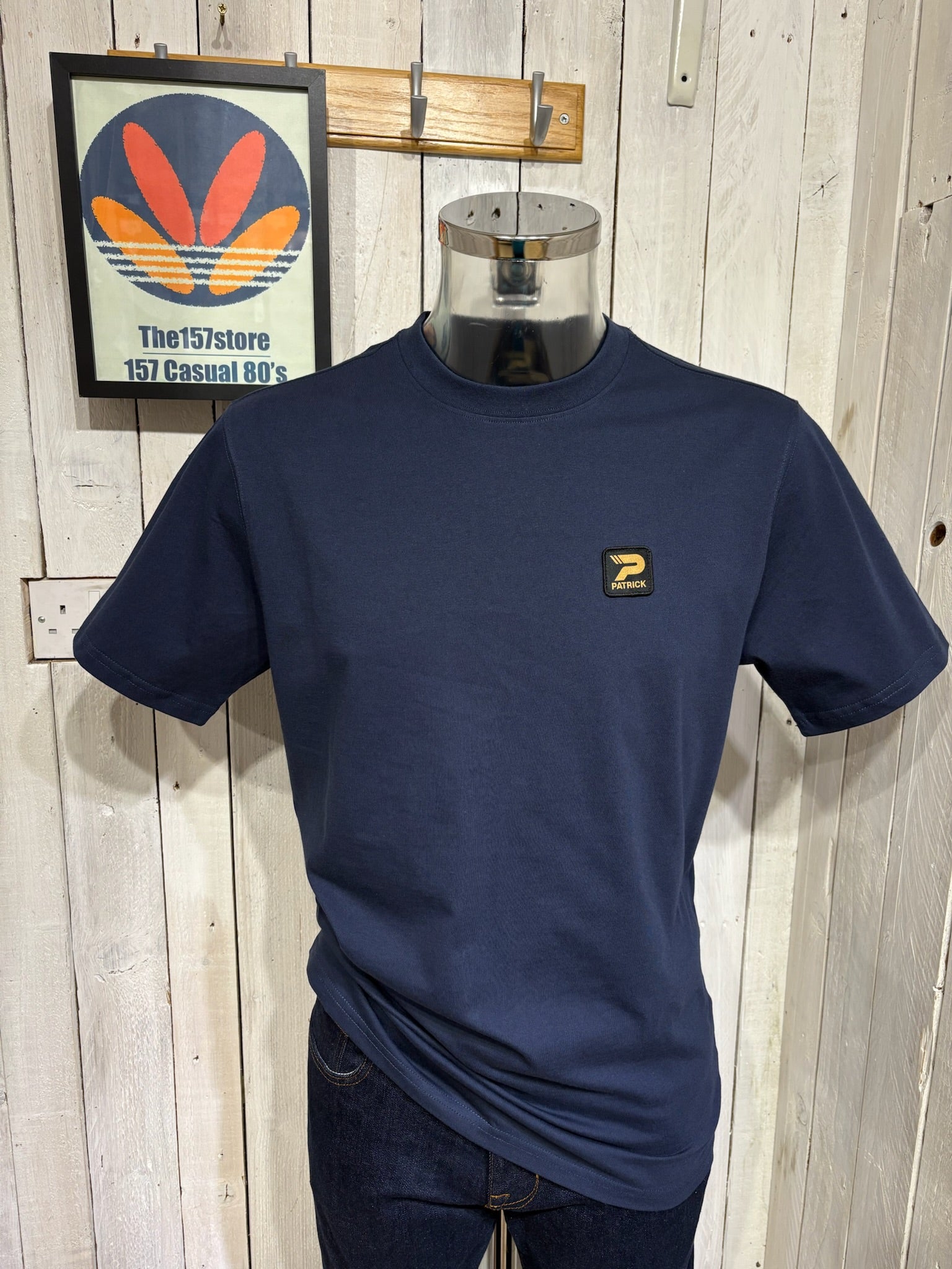 Patrick Gold Label Logo Tee - Navy