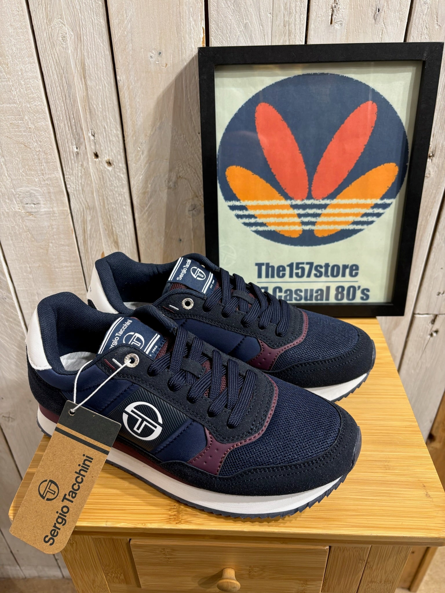 Sergio Tacchini Monza Trainers - Maritime Blue / White / Fig