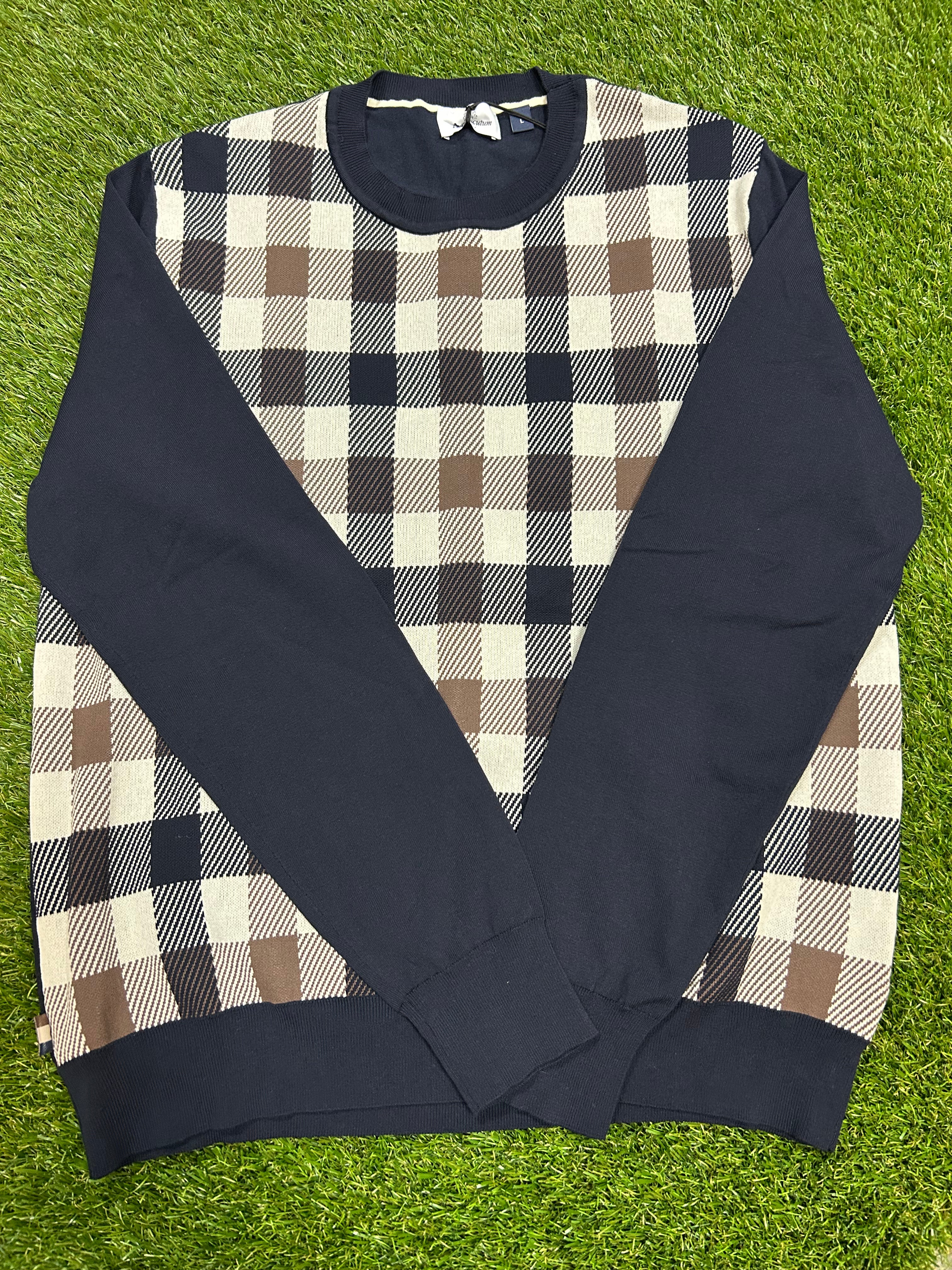 Aquascutum Macro Iconic Sweater Navy Sale Vault – The157store