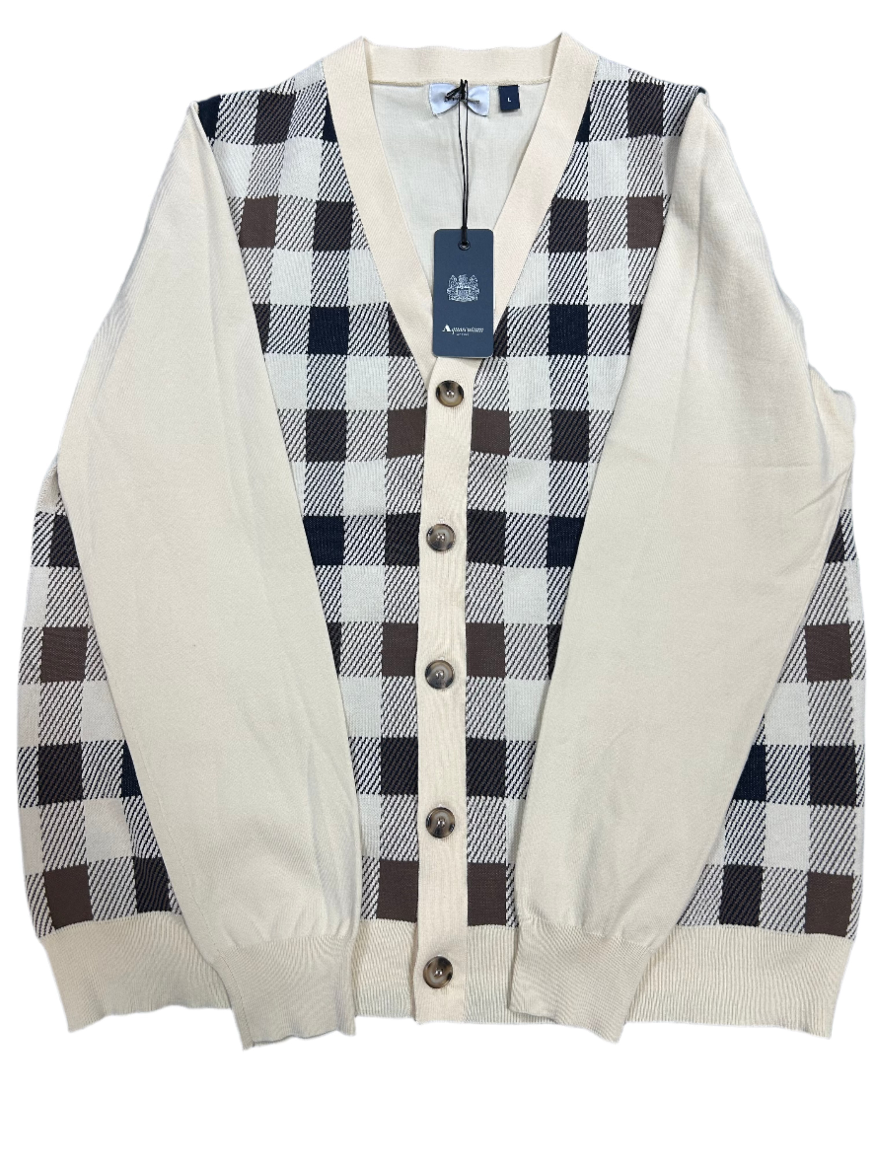 Aquascutum Macro Iconic Cardigan - Old White - Sale Vault