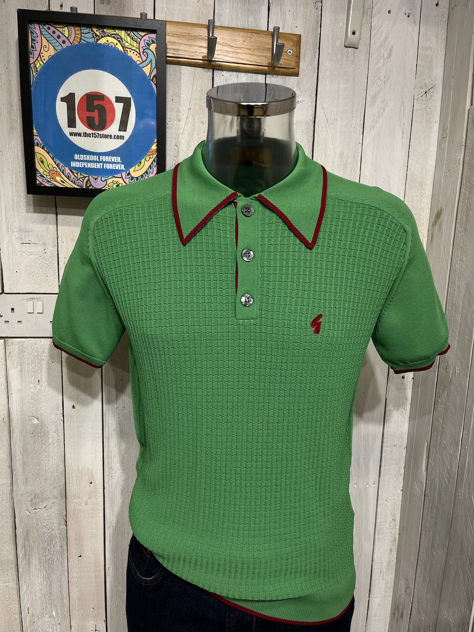 Gabicci Archive Re-Issue Malcolm Knit - Verde - IN STOCK NOW 