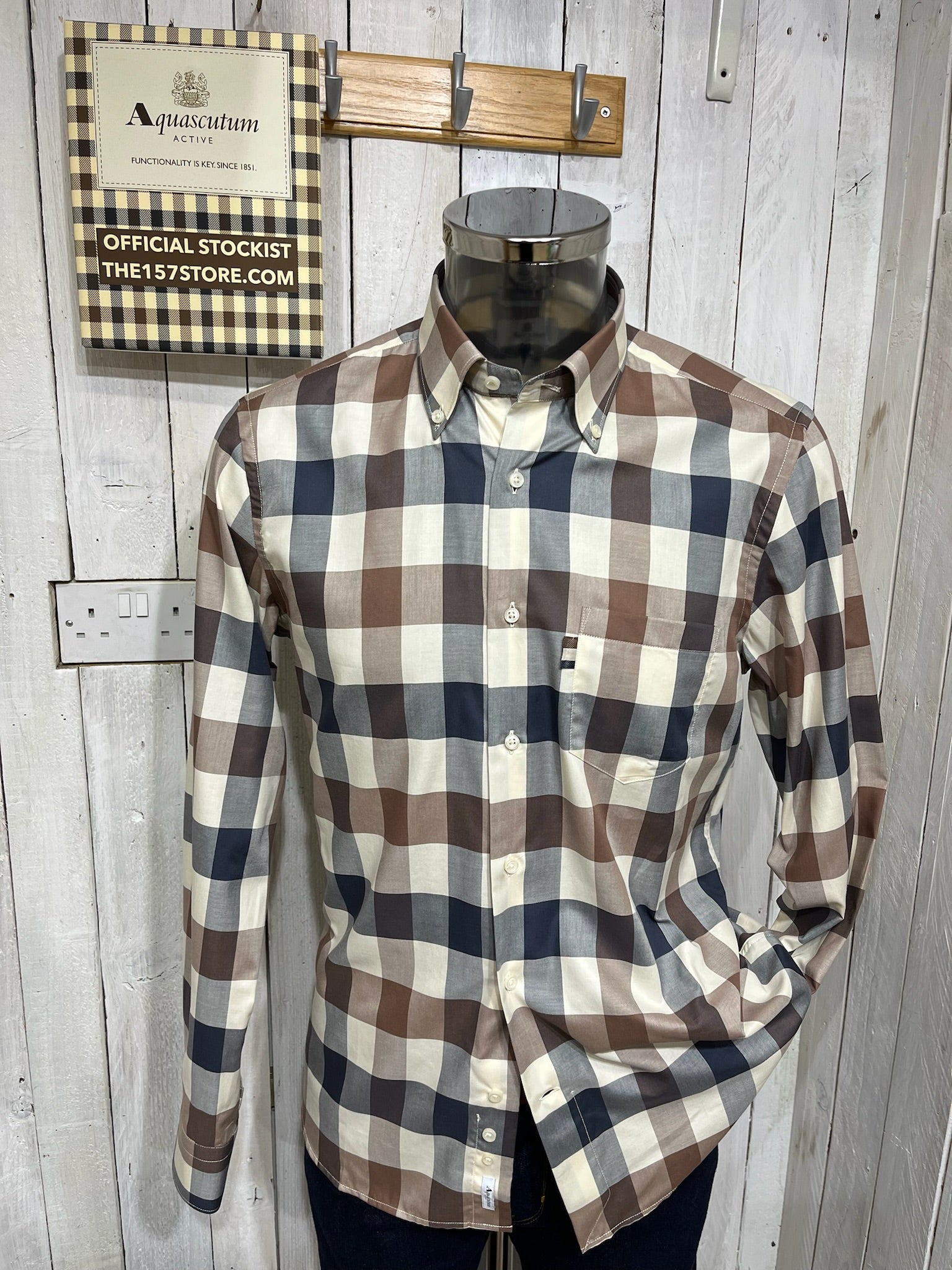 実寸XL 80s Aquascutum Club check Balmacan Aquascutum Check Shirt - Macro Club Check – The157store Menswear