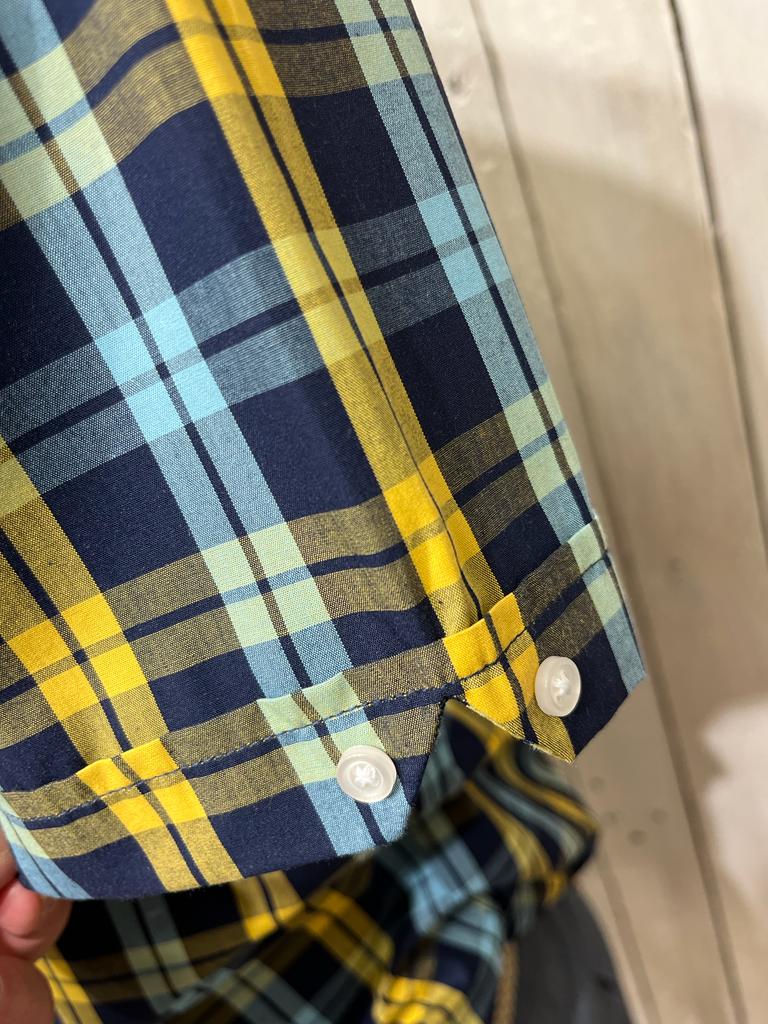Trojan Windowpane Check Shirt - Navy