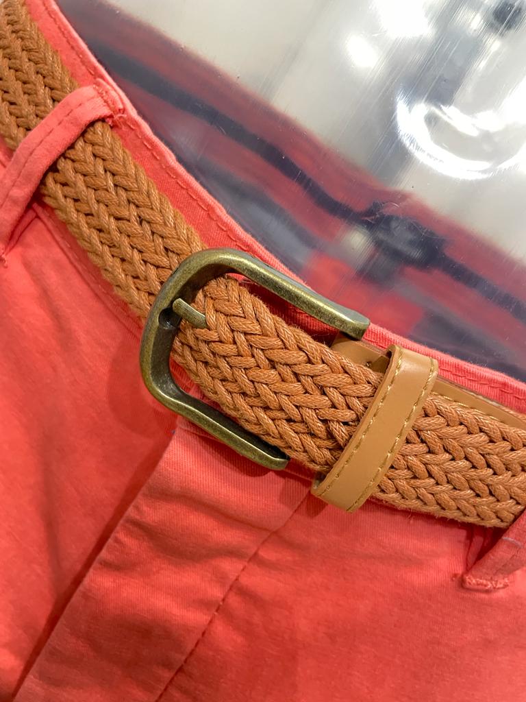 Eastside Conta Chino Shorts - Coral (Free Woven Belt)