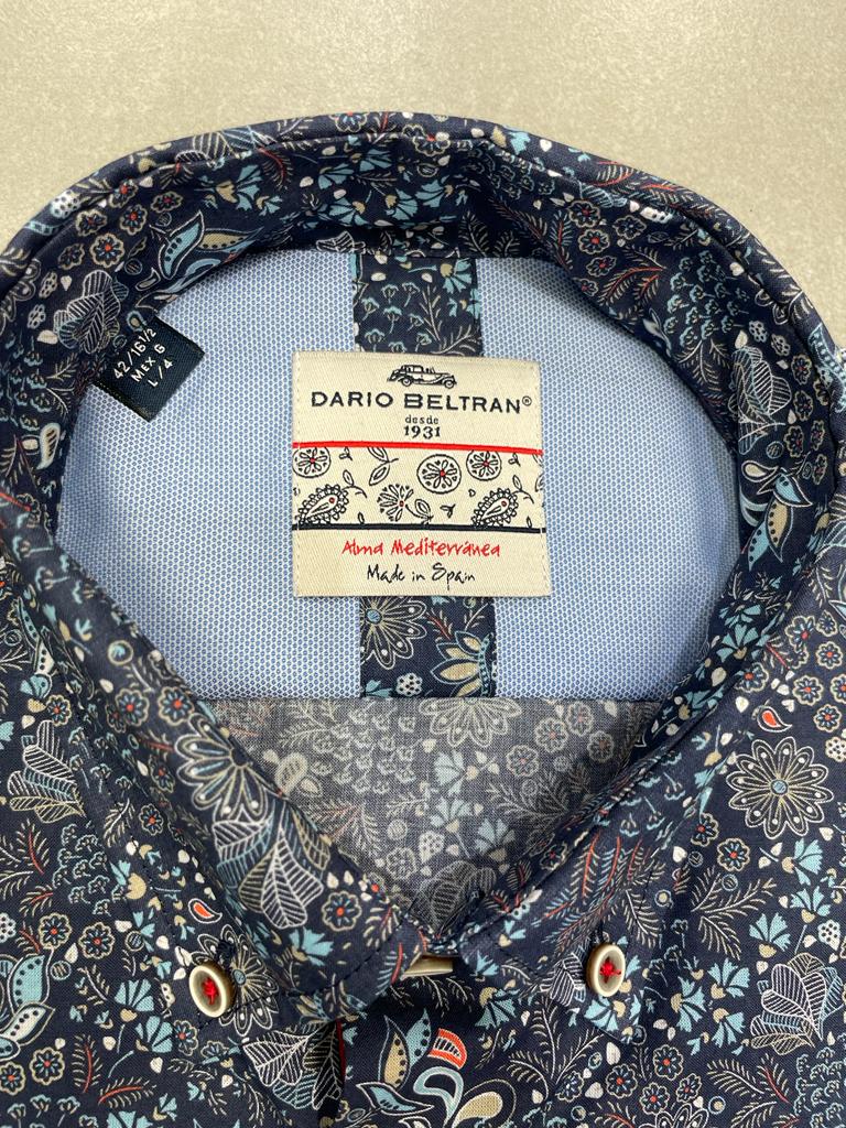 Dario Beltran Motiloa Floral Shirt - Navy Paisley