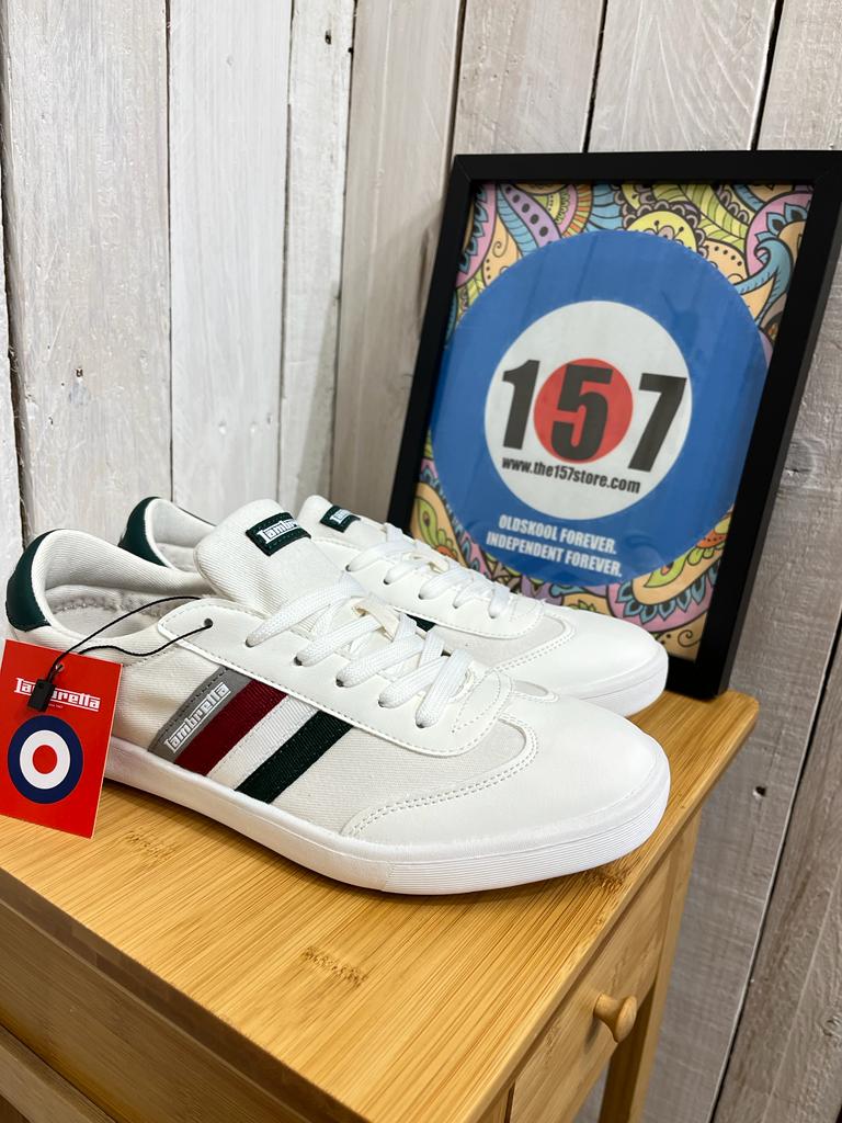 Lambretta Triple 'Italia' Stripe Trainers - Off White
