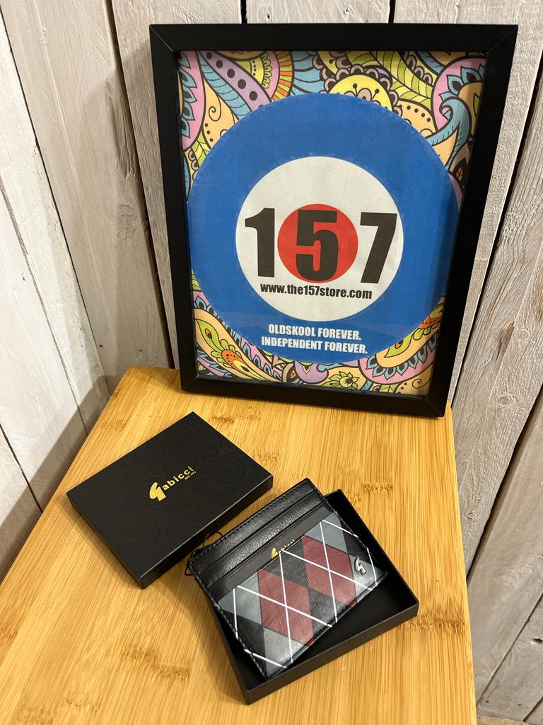 Gabicci Tartan Leather Card Holder - Black