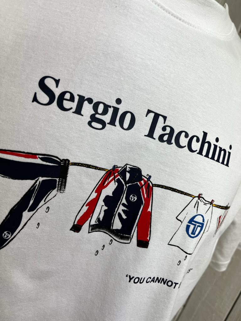 Sergio Tacchini Tennis Line Tee - White Navy Red
