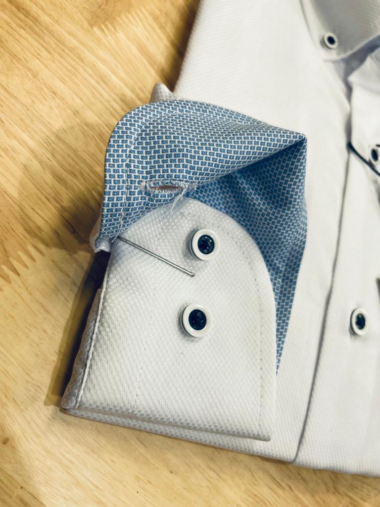 Dario Beltran Vitores Shirt - White - Long Sleeve - Honeycomb Effect