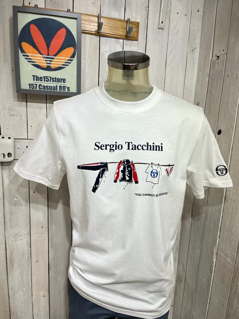 Sergio Tacchini Tennis Line Tee - White Navy Red