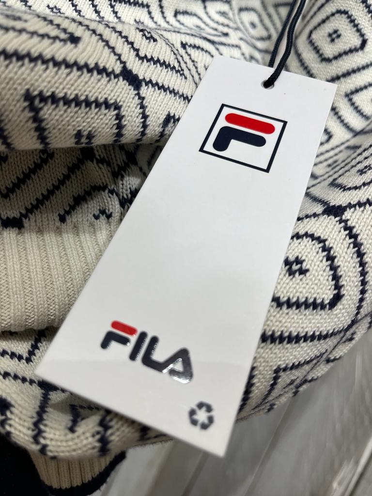 Fila VIntage Ski Diamond Jumper Gardenia The157store Menswear