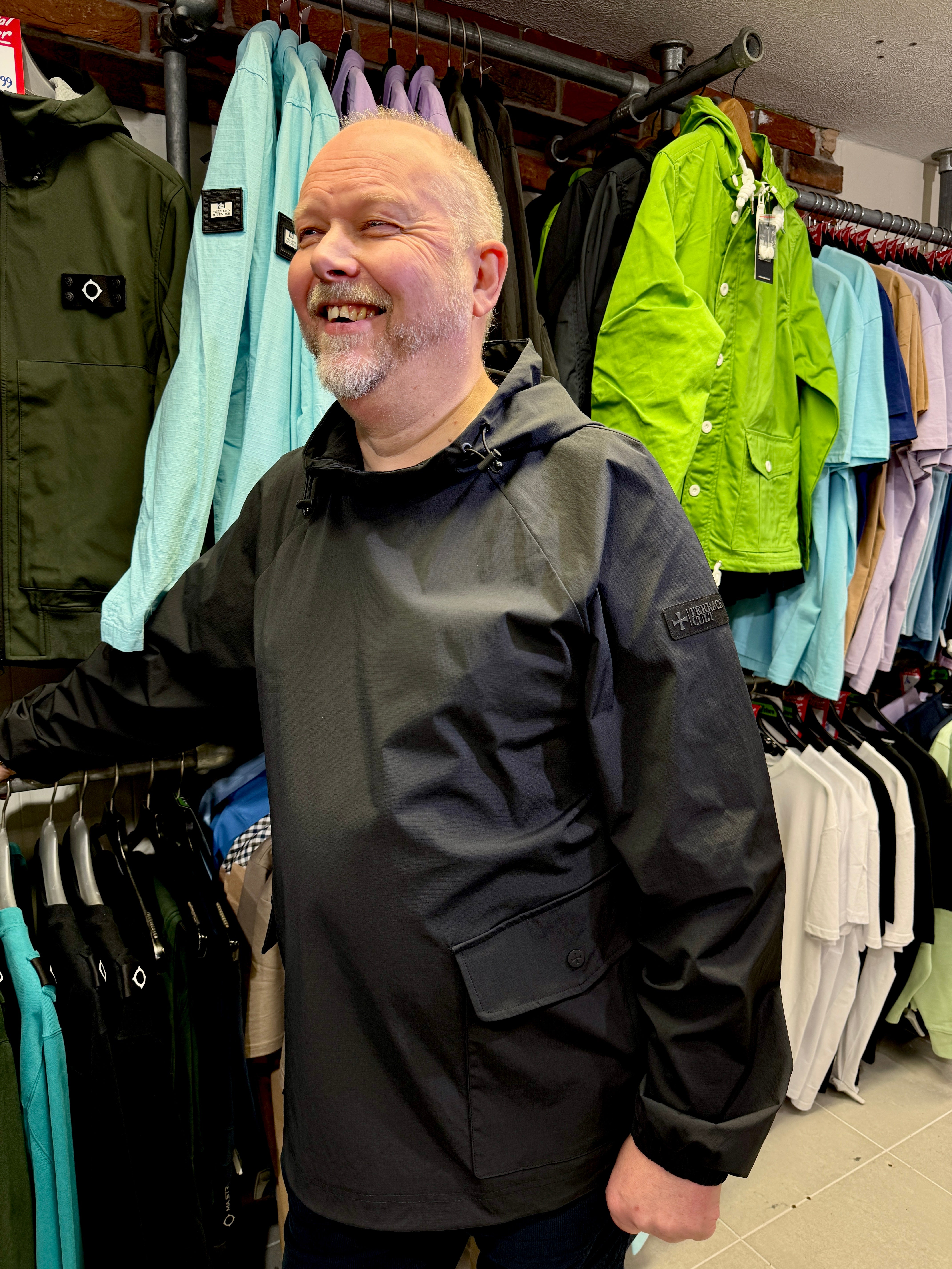 Terrace Cult Maine Track Smock - Black (with stretch