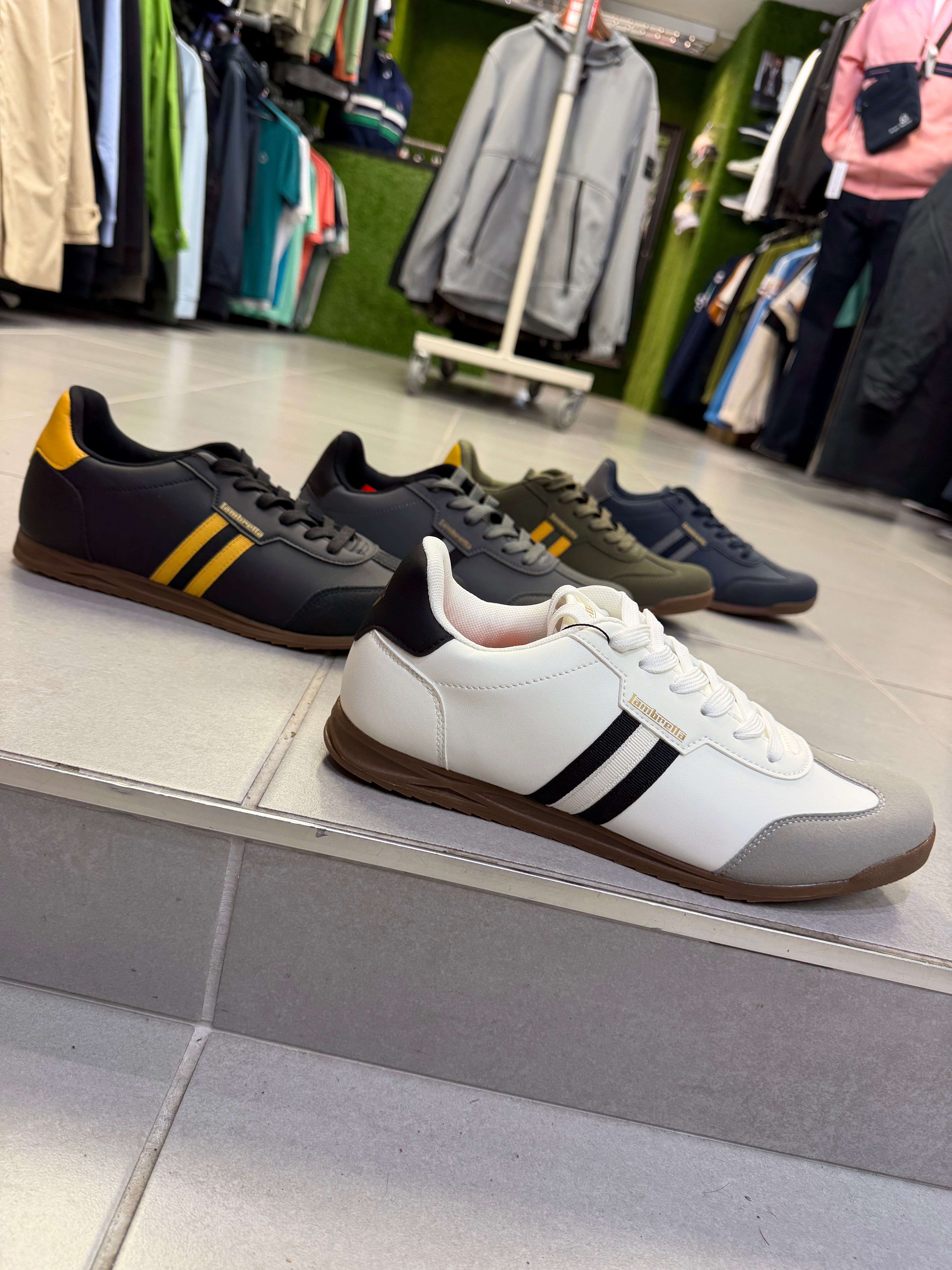 Lambretta Tackle Trainers - Charcoal / Black – The157store Menswear