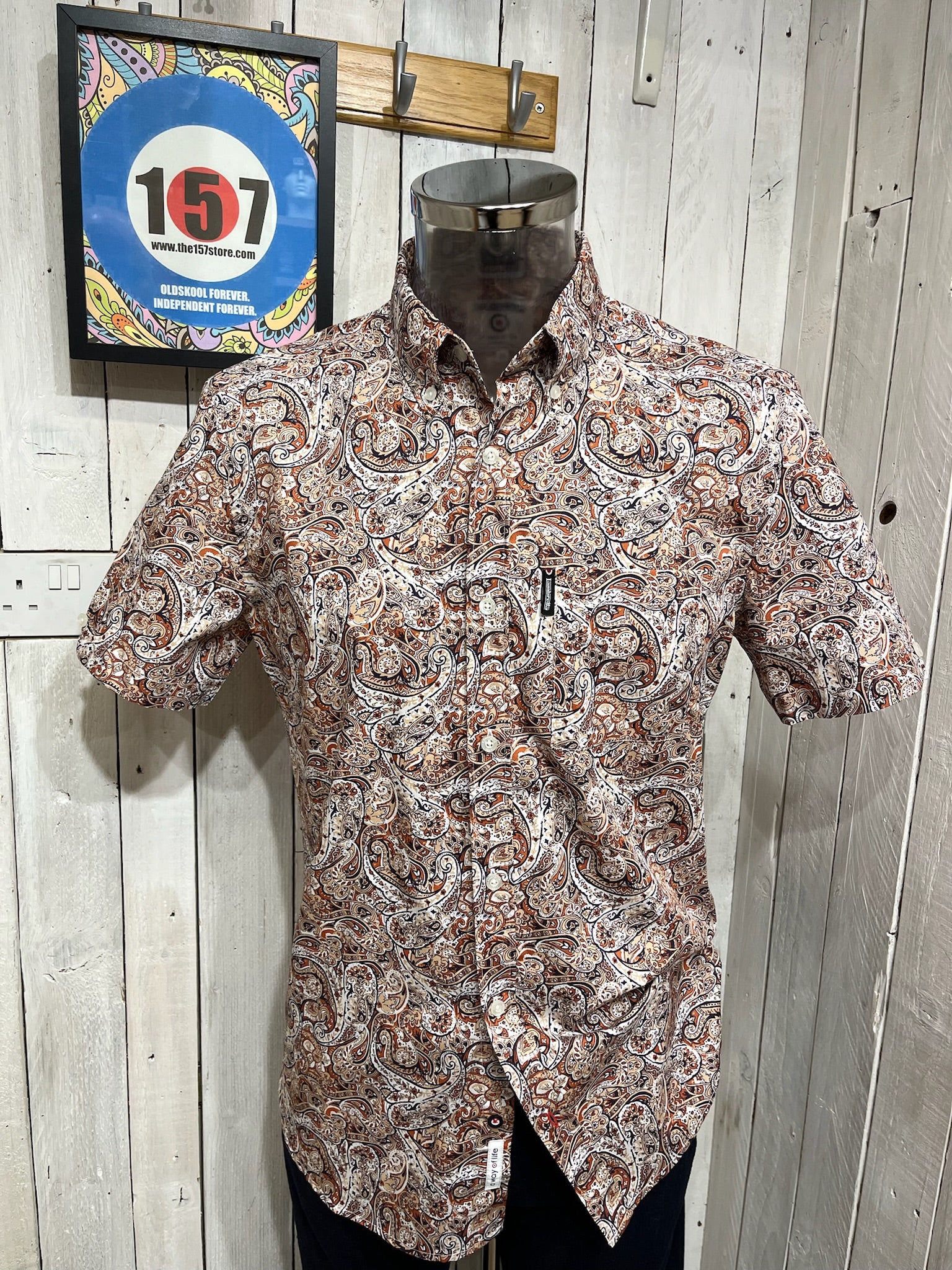 Lambretta Short Sleeve Paisley Shirt - Rust / White – The157store Menswear