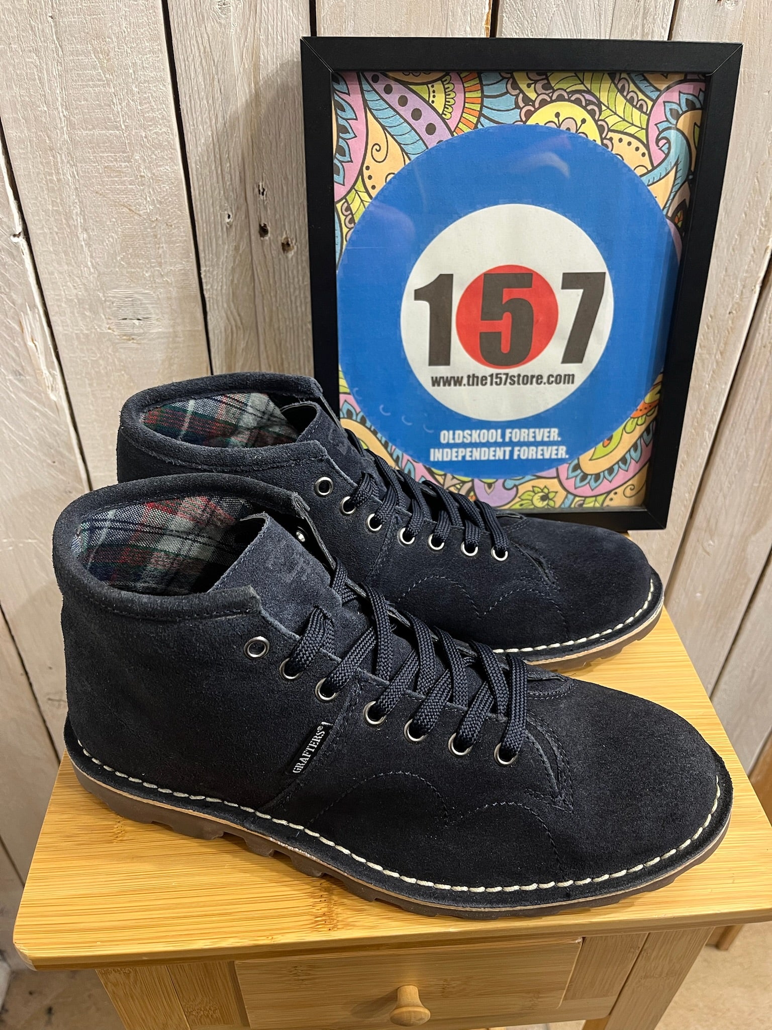 monkey007‼️ The157store Icons Monkey Boots - Navy Suede – The157store Menswear