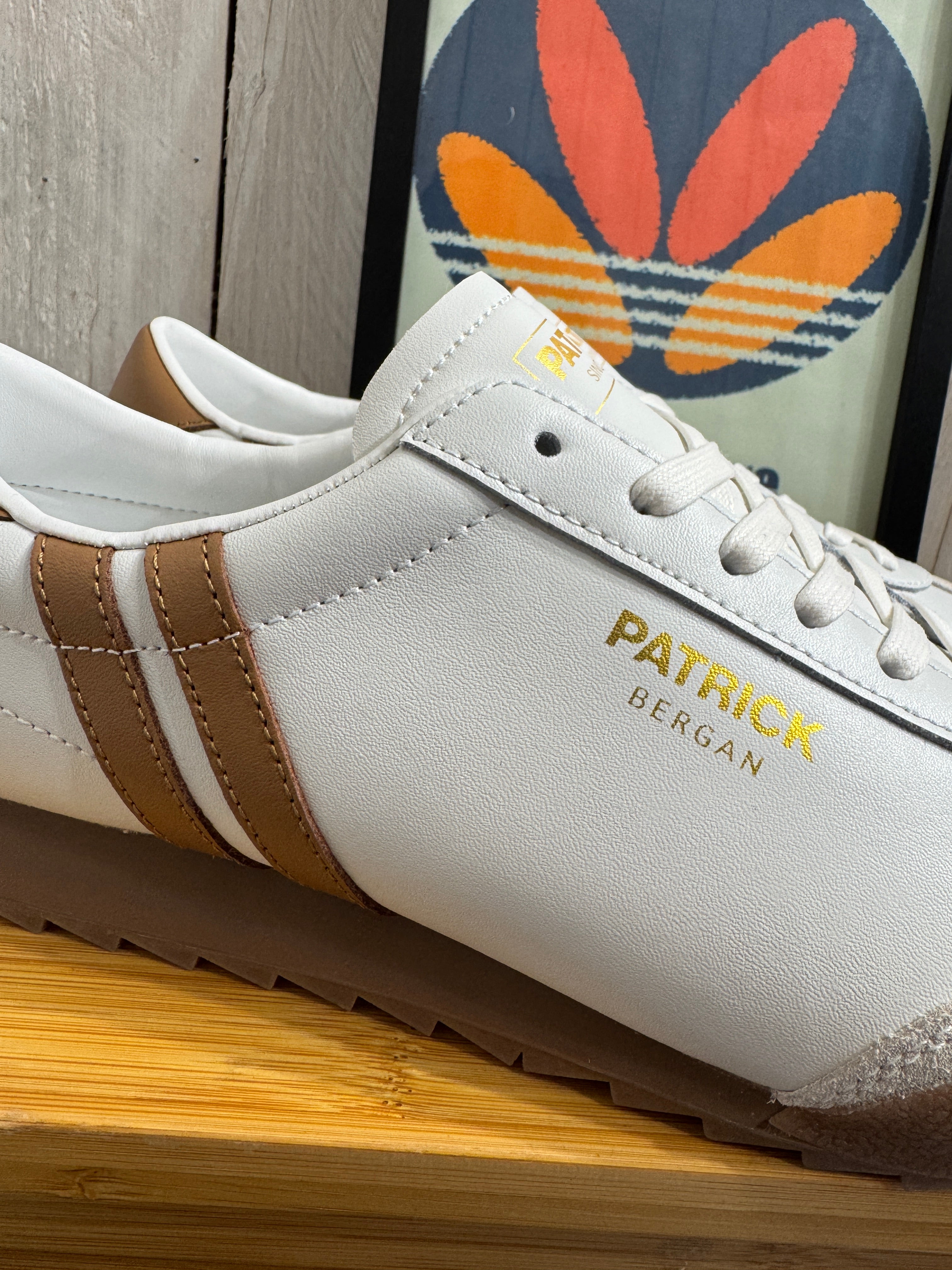 Zapatillas Casuales Patrick Bergan Para Hombre - Piel Y Ante, Suela De Goma, Color Blanco/tostado, Tallas 39-47 EU