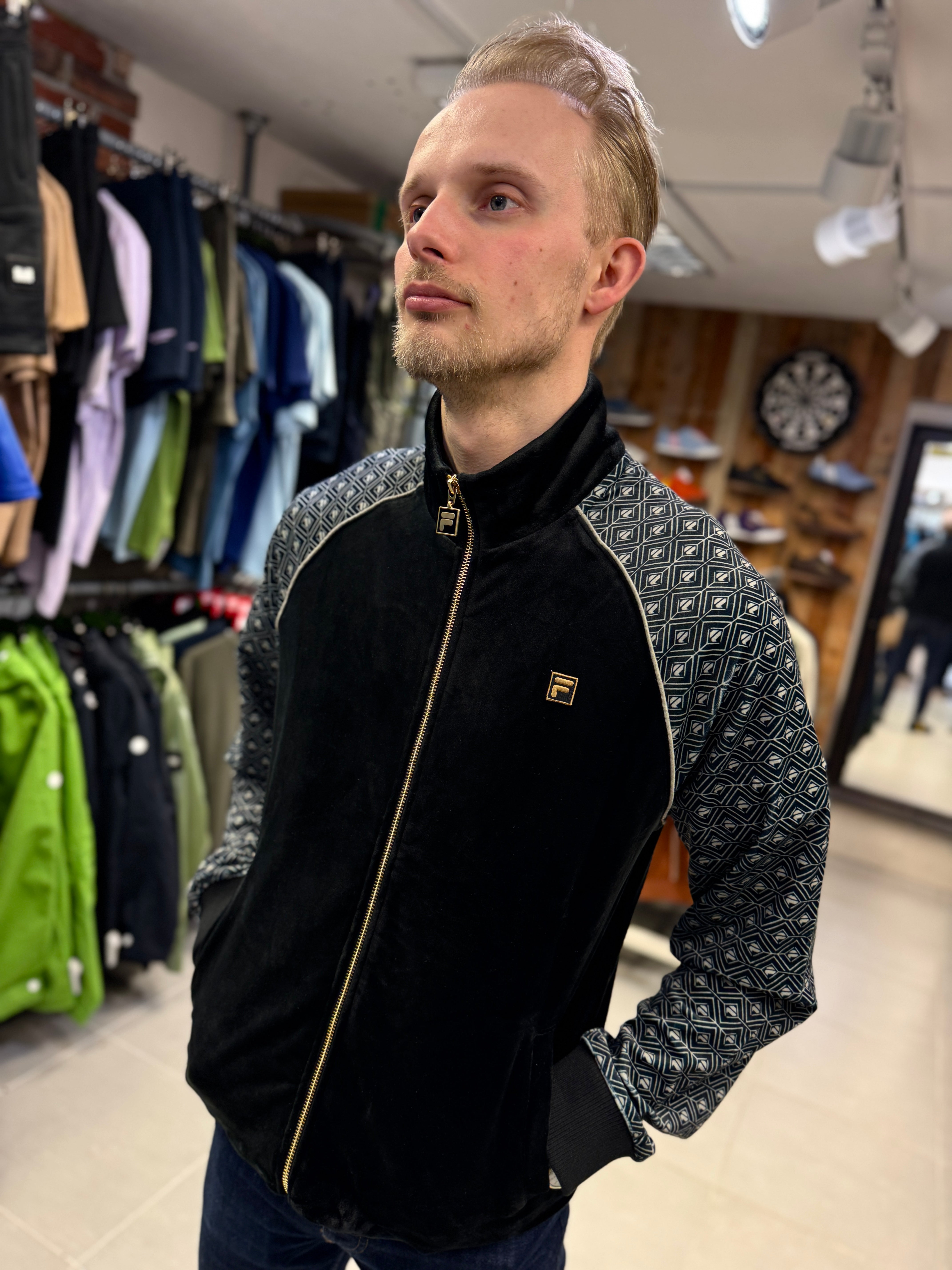 Fila Gold Label Velour Track Top Black (Re-Issue)
