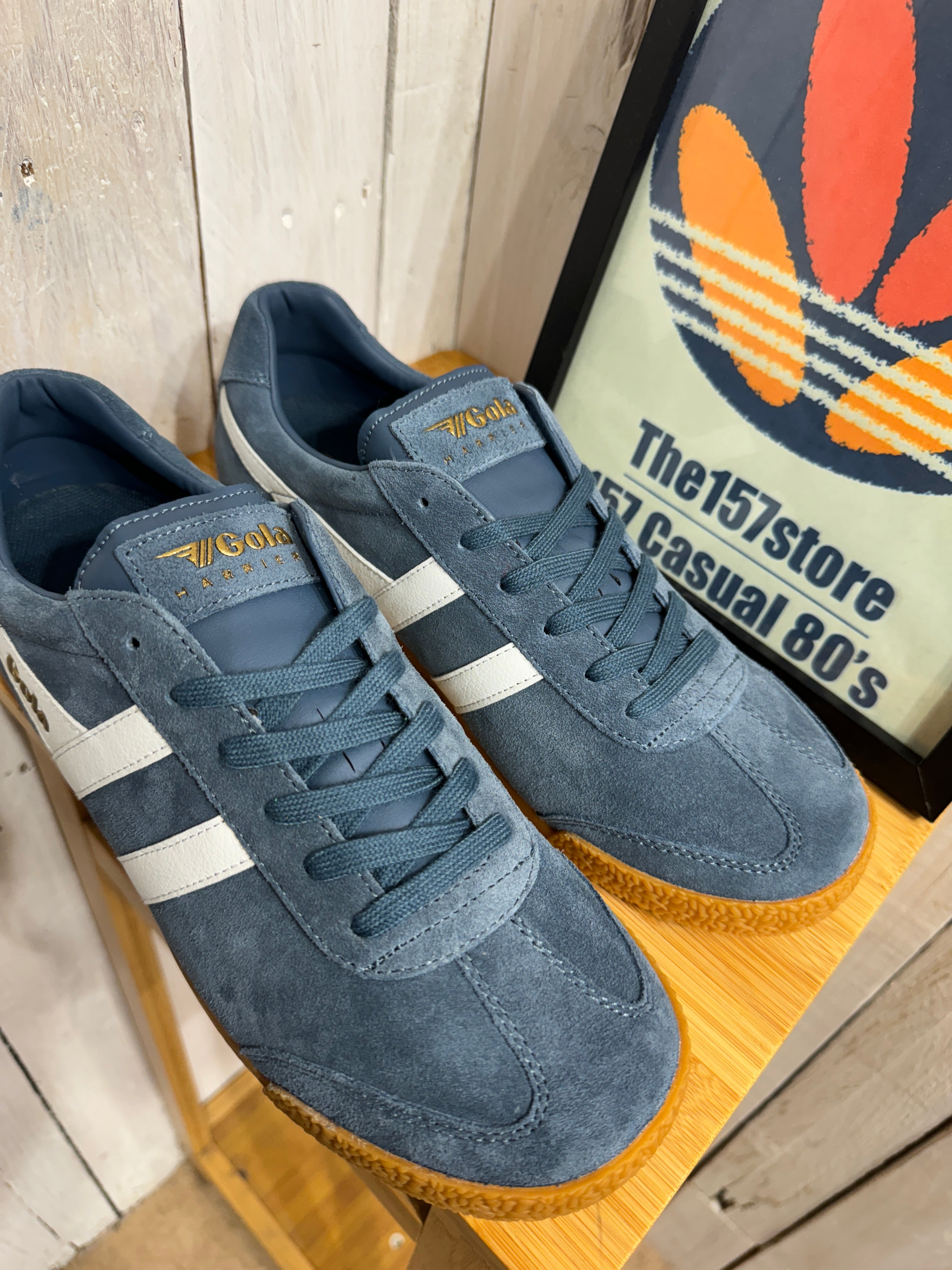 Gola Classics Harrier Suede Trainers Baltic Blue