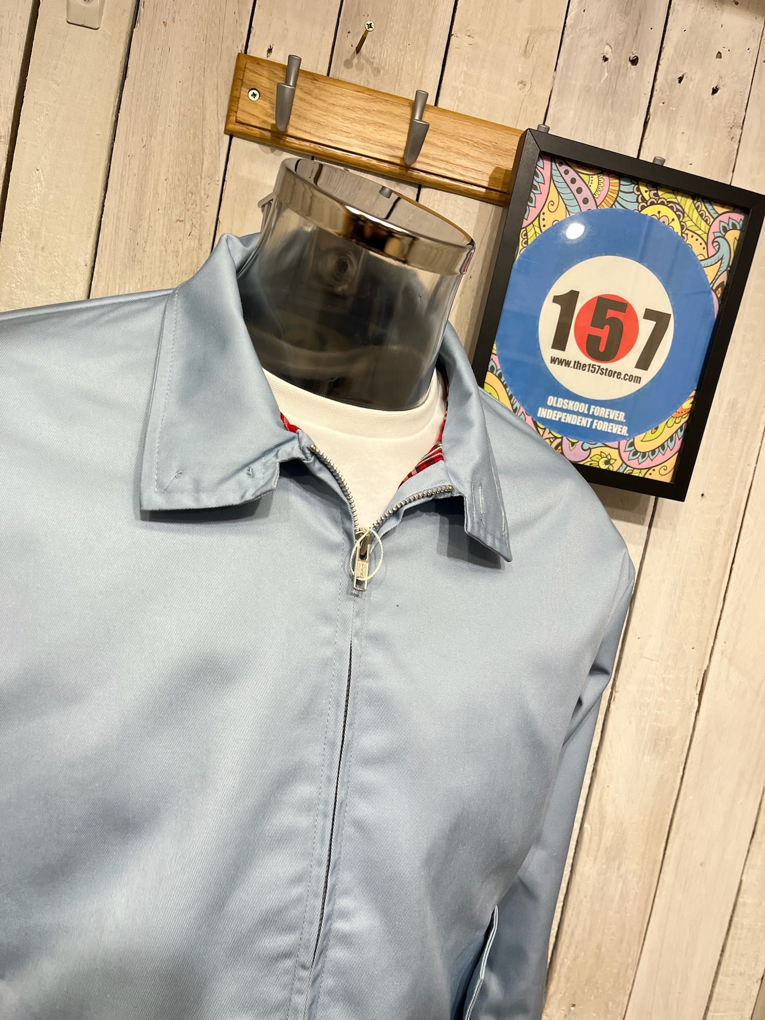 ジャケット・アウター 60s 70s USA fade blue harrington jacket Vintage 60s Sears Harrington Jacket Plaid Lined Blue
