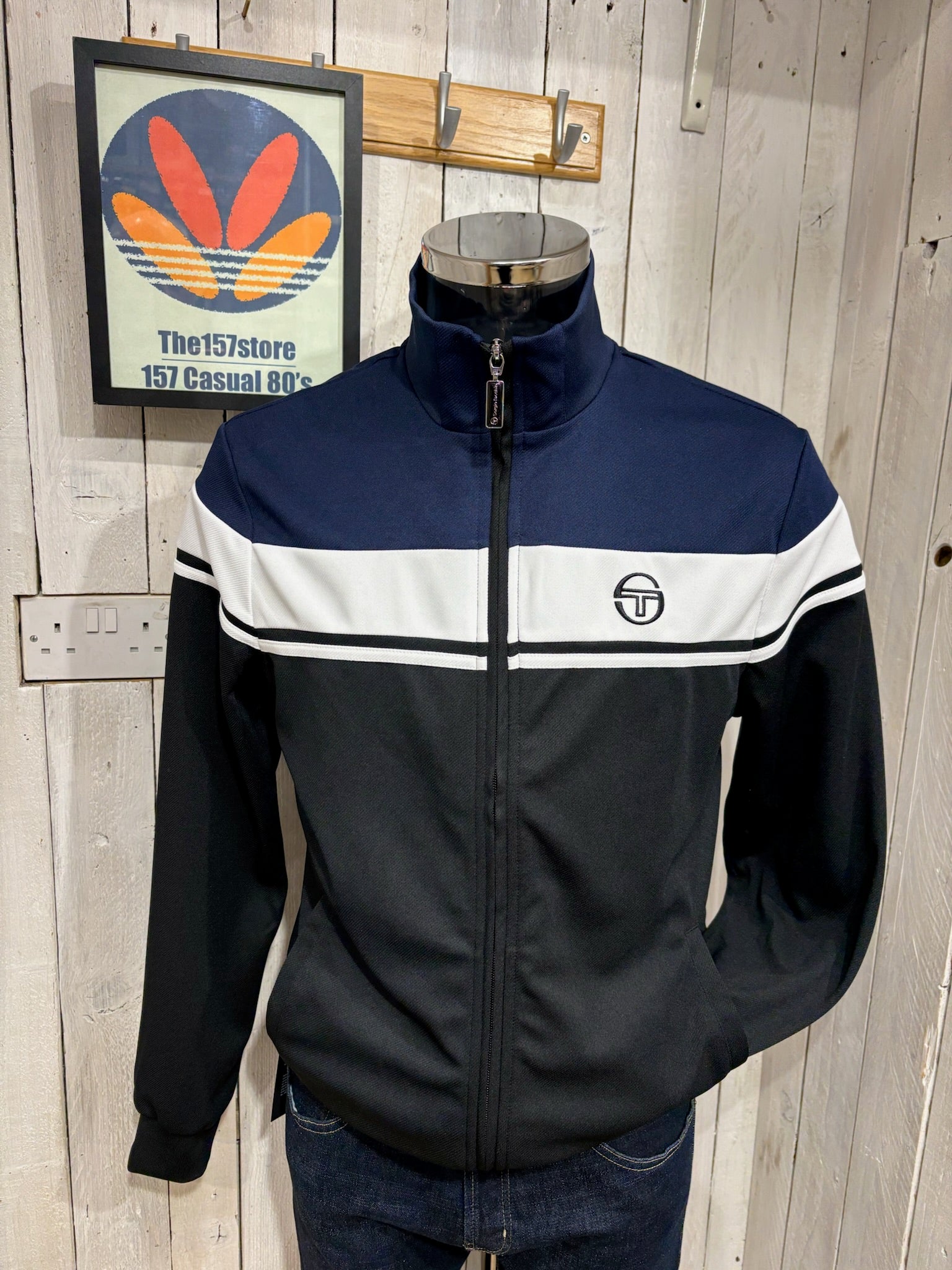 Sergio Tacchini Damarindo Track Top - Black / White / Maritime Blue ...