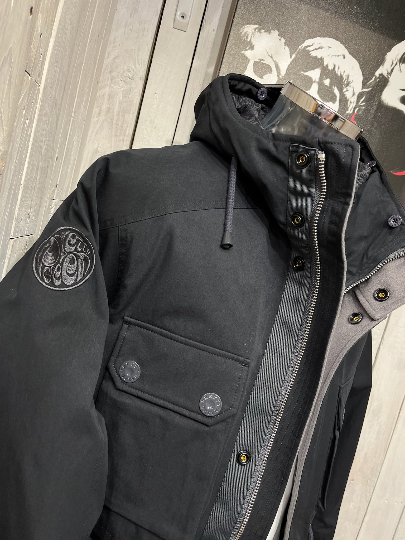 Pretty Green Watson Parka - Black (Detachable fur collar