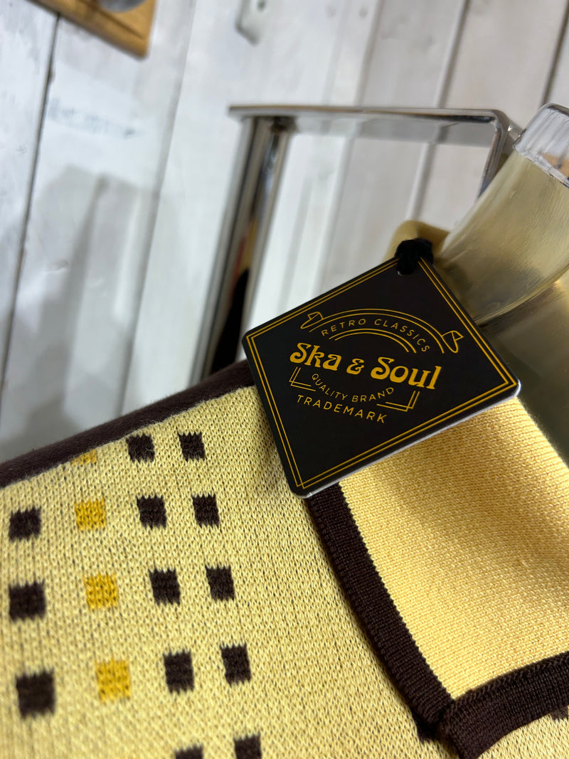 Trojan Ska & Soul Tetra Zip Knit - Lemon