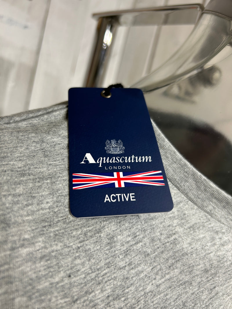 Aquascutum Royal Logo Tee - Light Grey