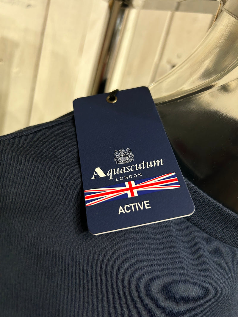 Aquascutum Check Pocket Tee - Navy