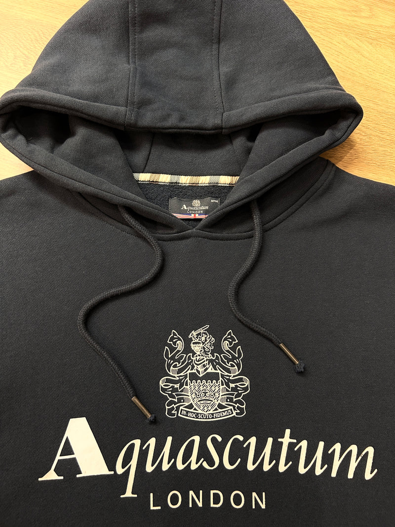 Aquascutum Royal Fleece Hoodie - Navy
