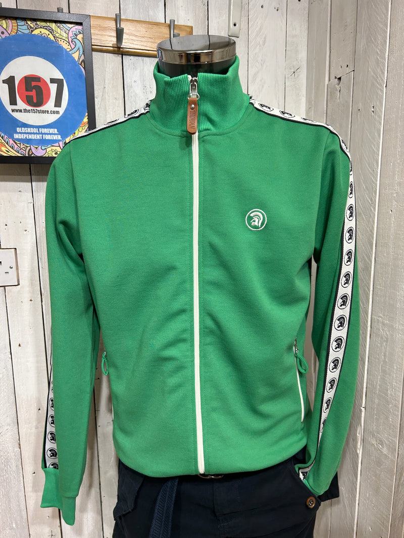 Trojan Retro Taped Track Top - Emerald Green
