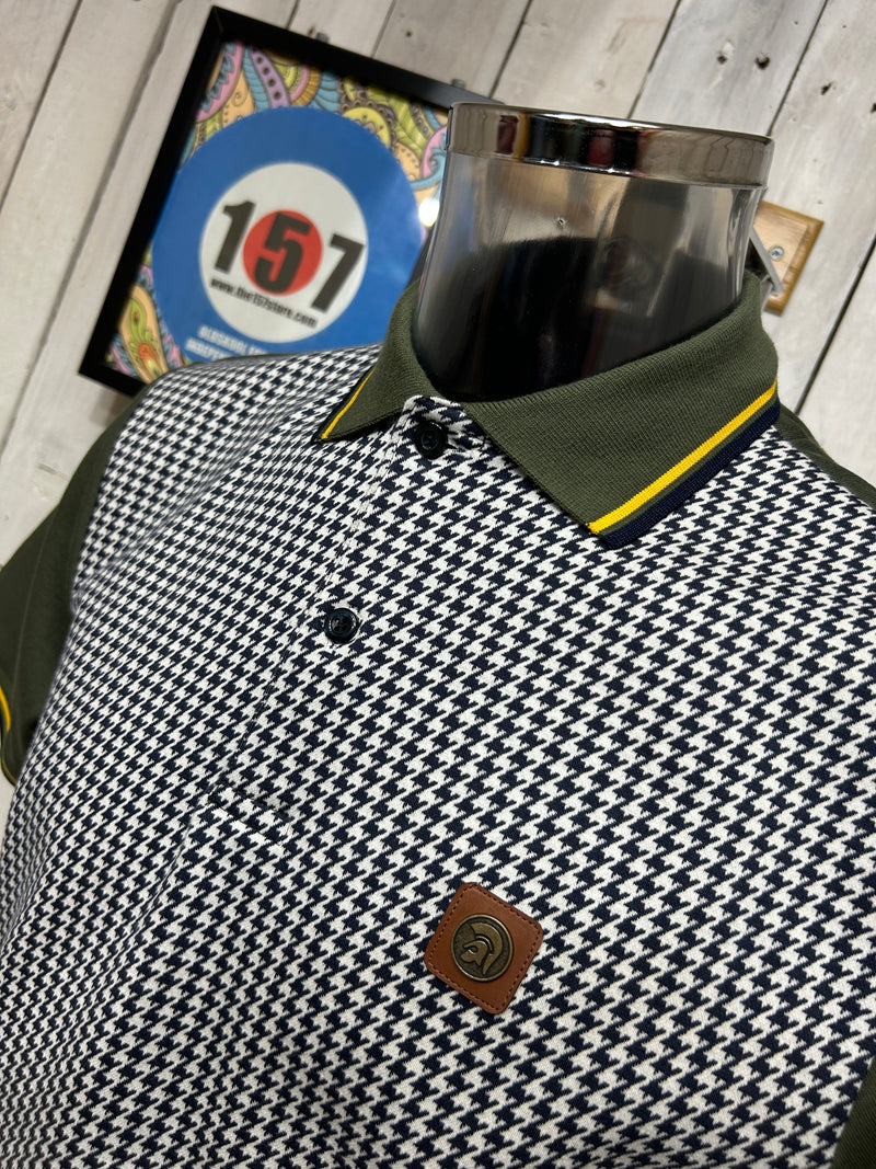Trojan Dogtooth Polo - Army Green (S, M ONLY)