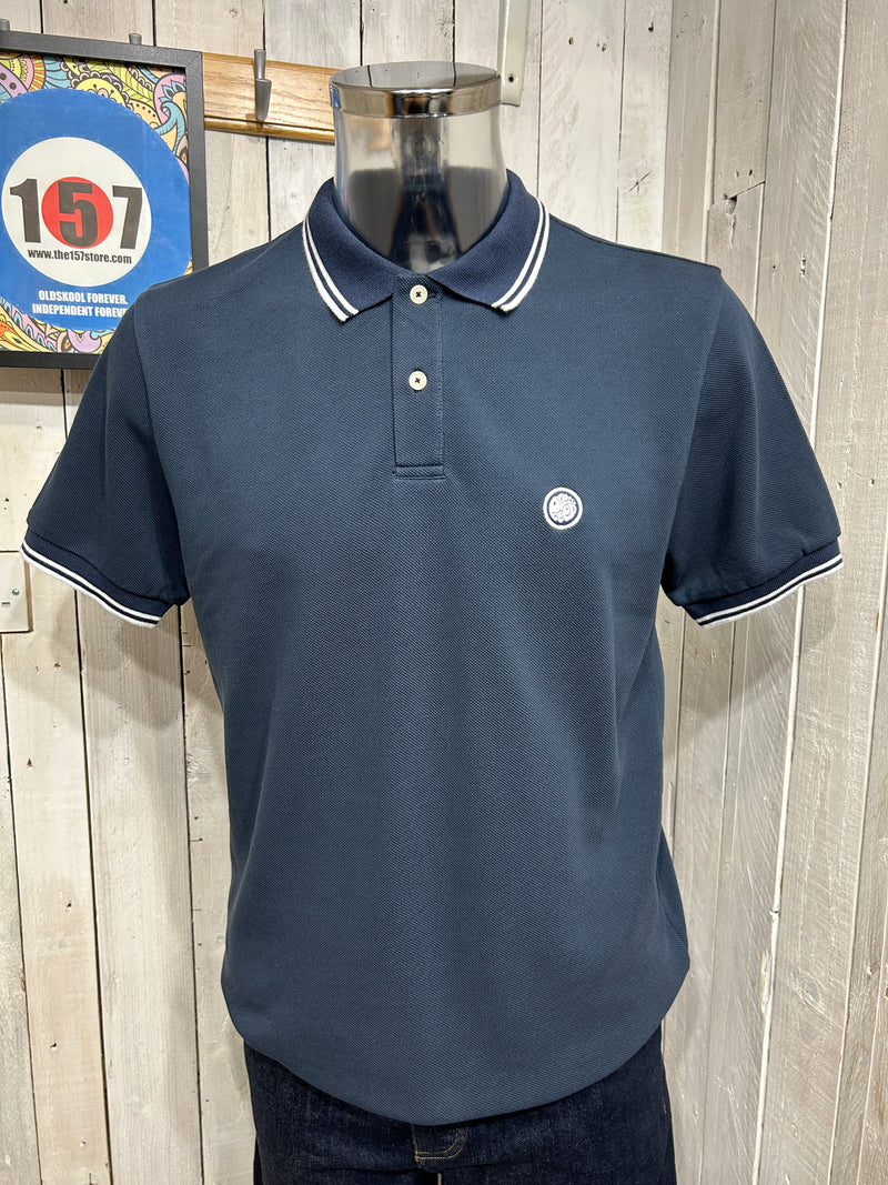 Pretty Green Tipped Polo - Navy