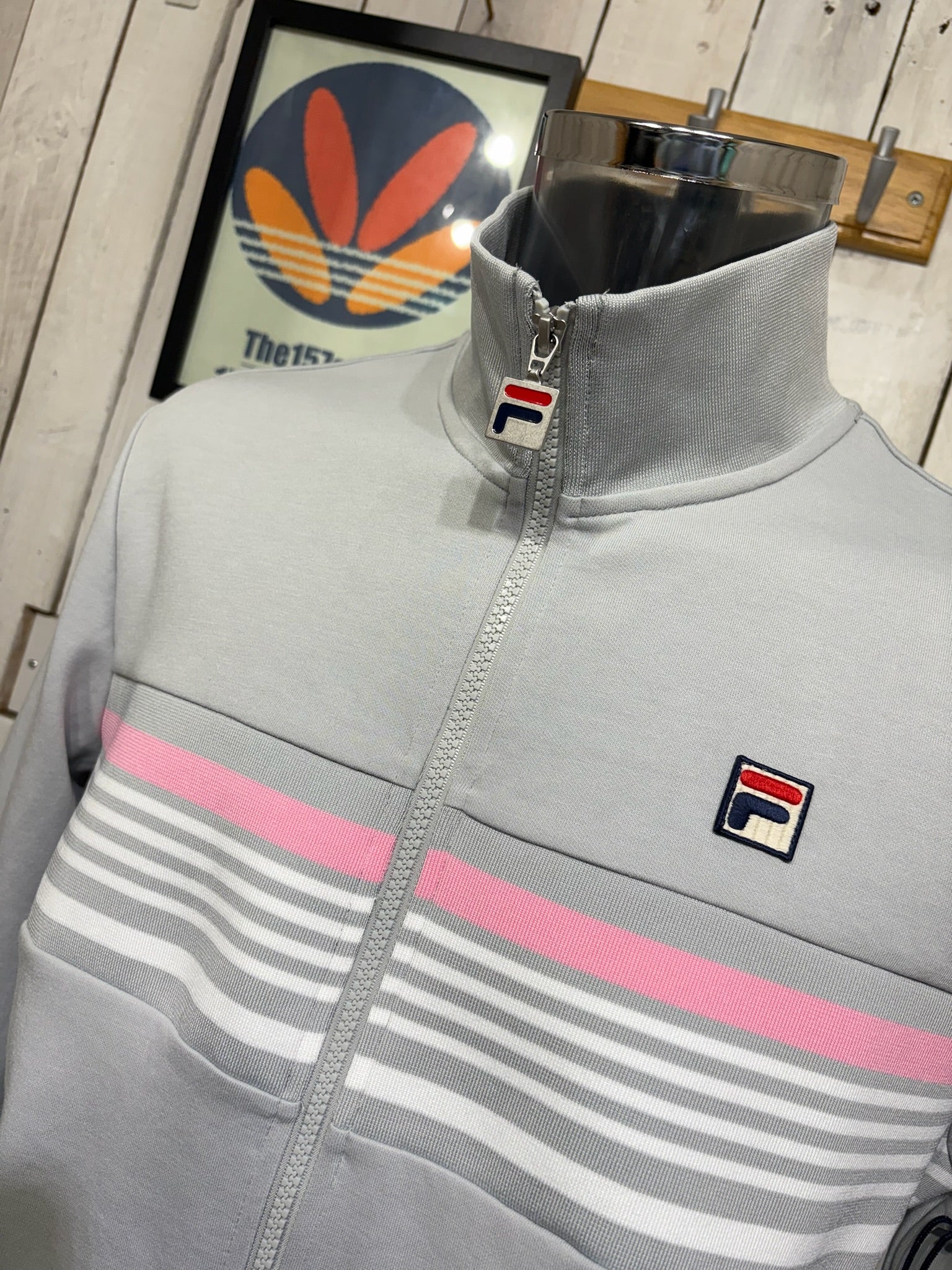 Fila Vintage Vasco Stripe Track Top High Rise Prism Pink