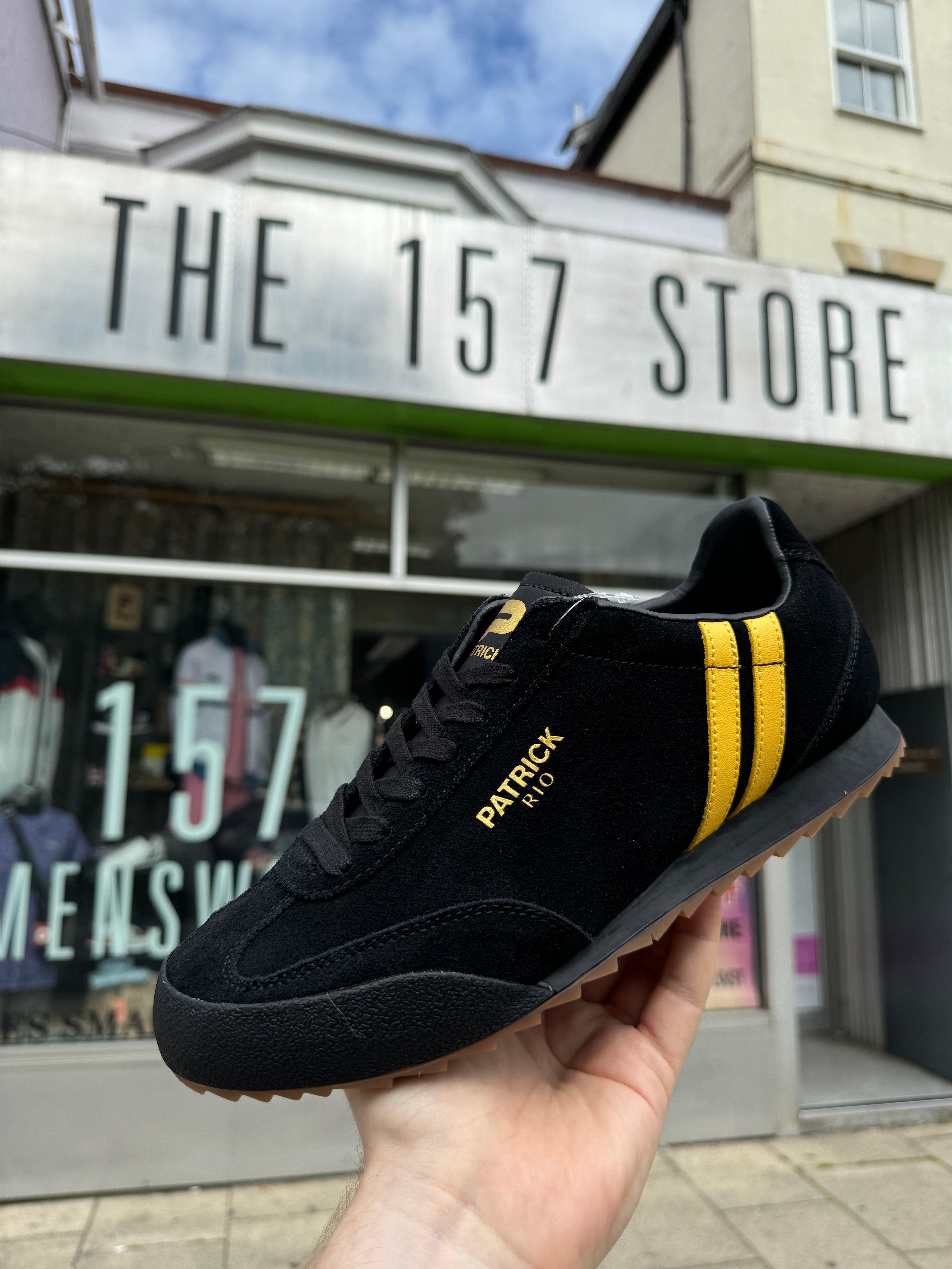 Patrick New Rio Suede Trainers - Black / Yellow – The157store Menswear
