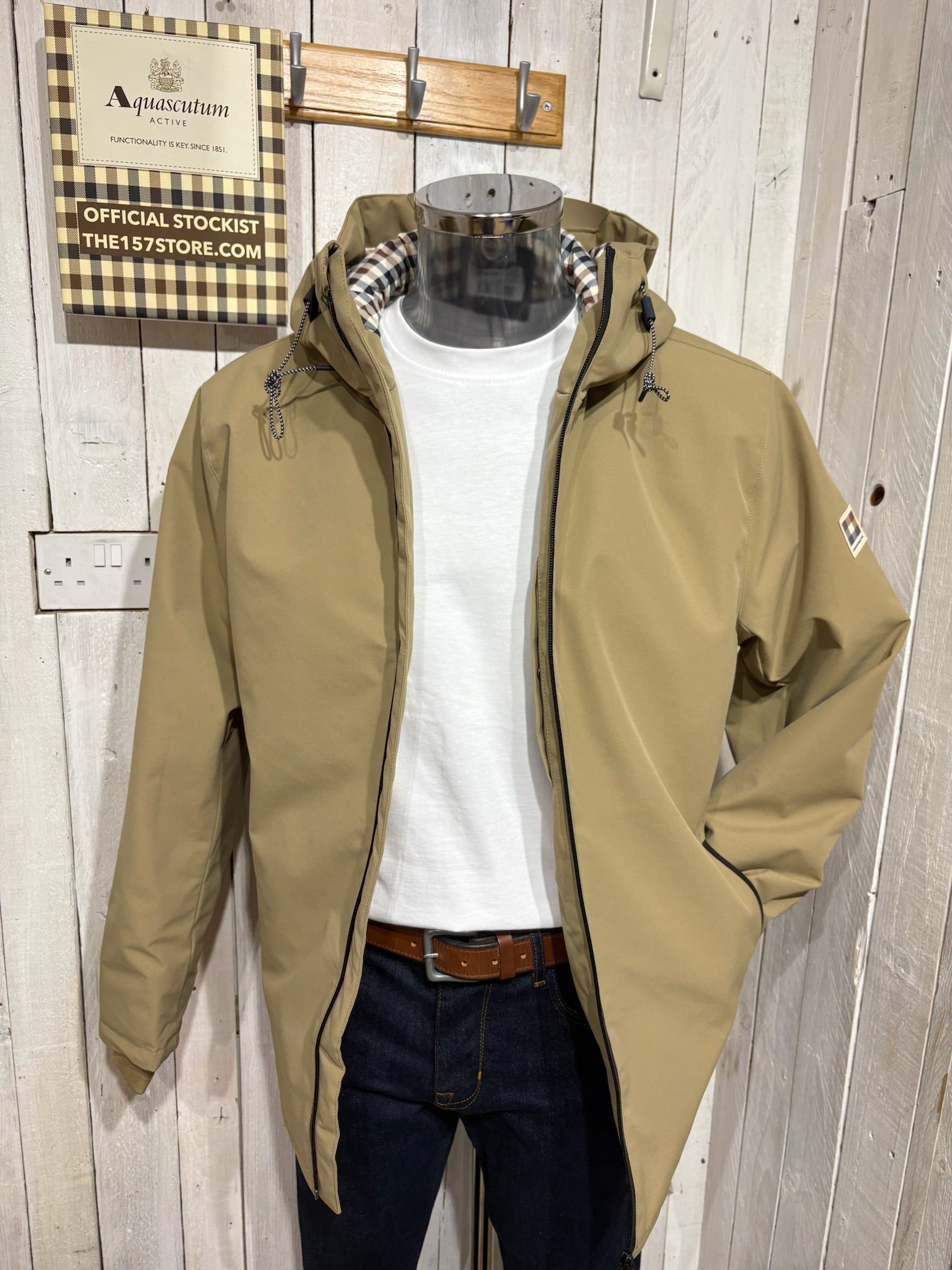 Aquascutum AW25 Primaloft Mid Parka - Khaki Sand (NEW BIGGER FIT