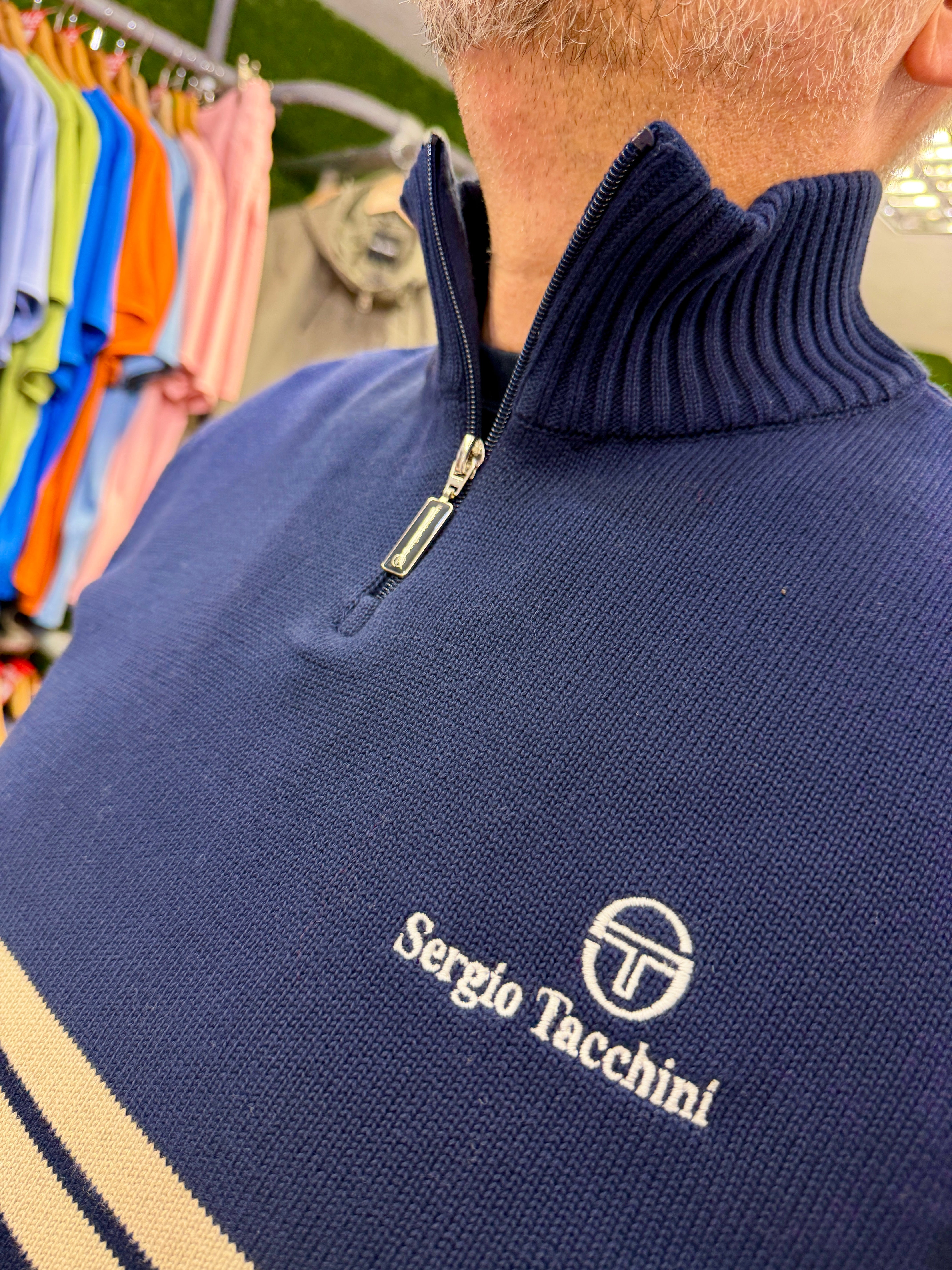Sergio Tacchini Dallas 1/4 Zip Knit - Maritime Blue – The157store
