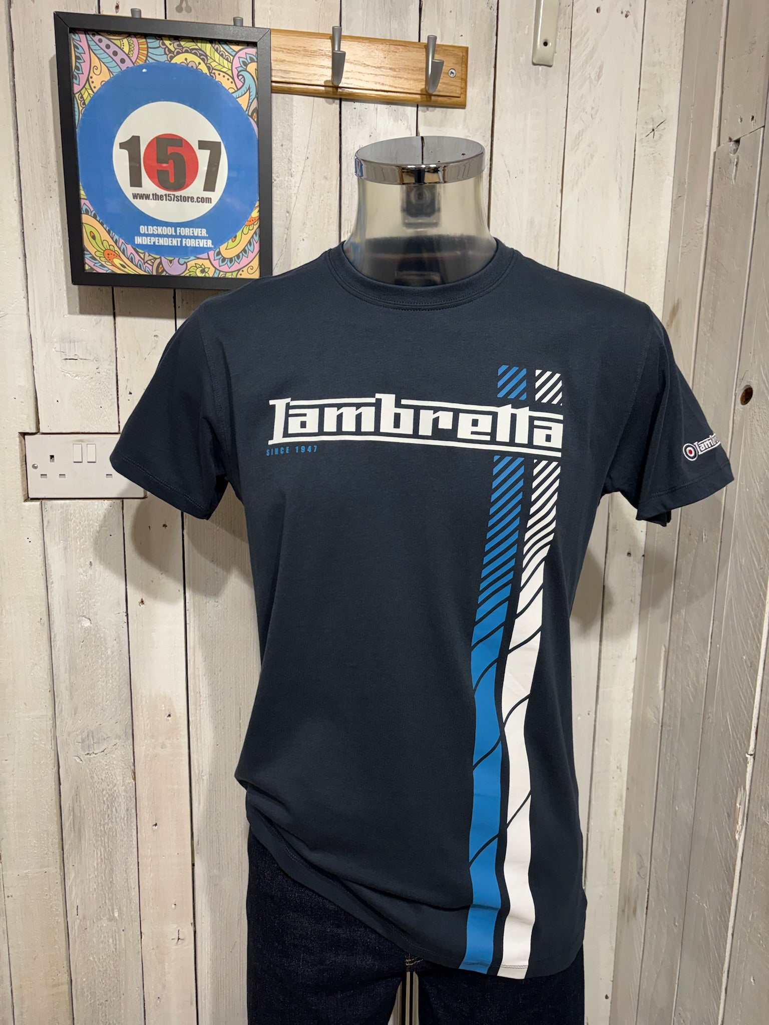 Lambretta Fade Racing Stripe Tee - Navy / Blue – The157store Menswear