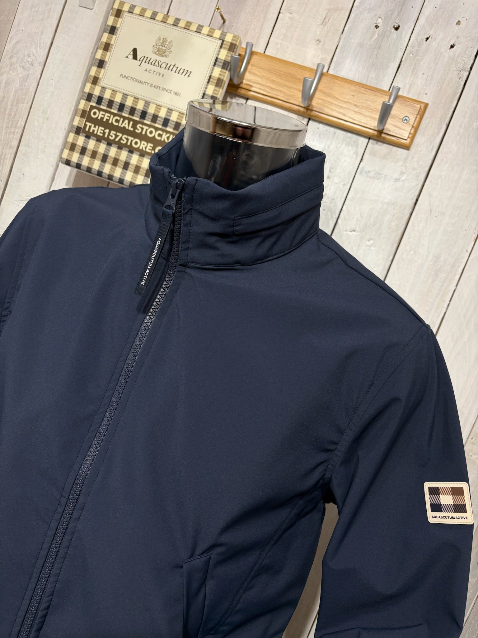 Aquascutum WINTER 26 Soft Shell Mock Neck Jacket - Navy