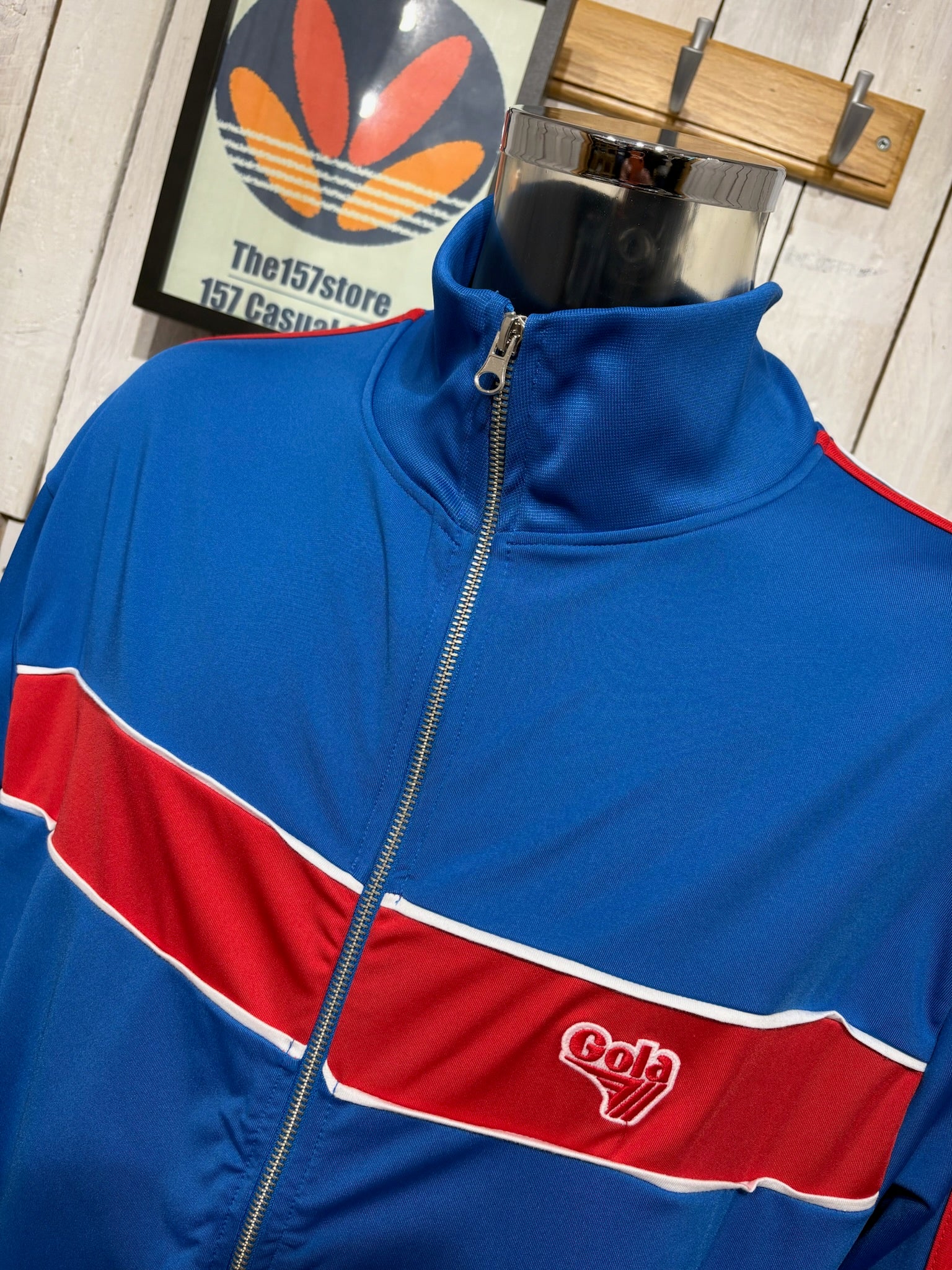 GOLA トップス　ジャージ Gola Classic 90's Tricot Zip Track Top - Blue / Red Stripe