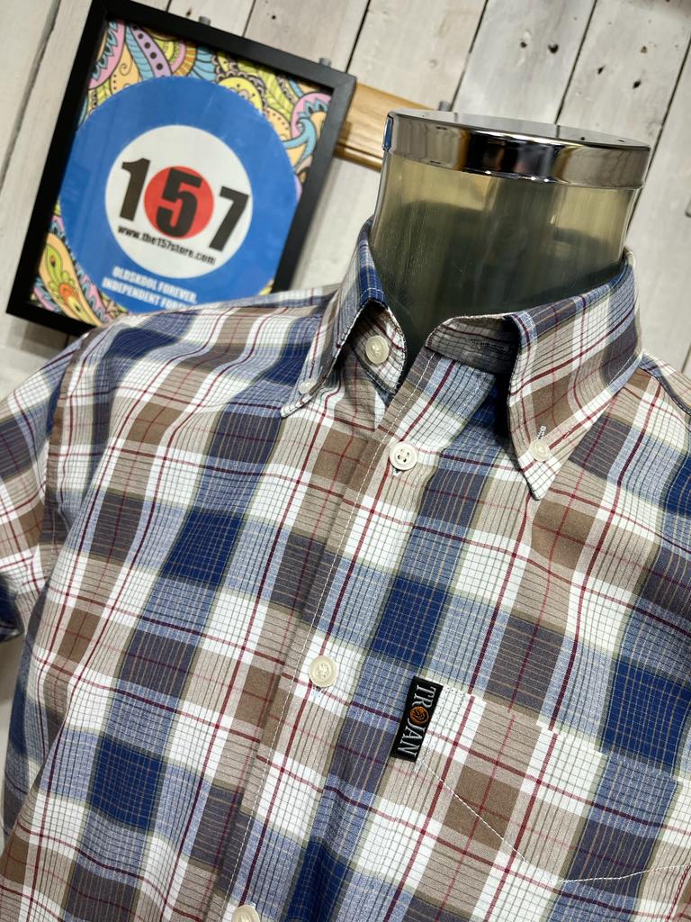 Trojan Madras Check Shirt - Camel