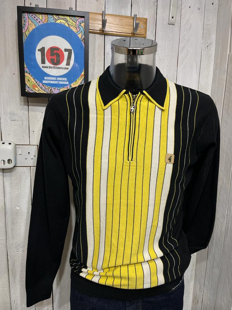 Gabicci Vintage Scott Zip Knit - Black Citron