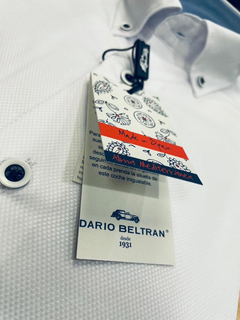 Dario Beltran Vitores Shirt - White - Long Sleeve - Honeycomb Effect