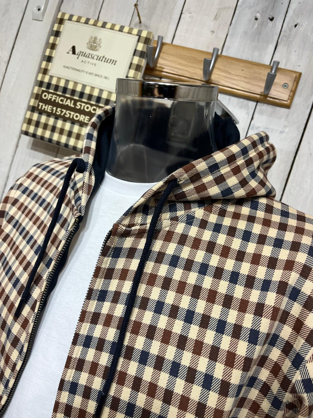 Aquascutum Club Check Full-Zip Hoodie - Navy – The157store Menswear