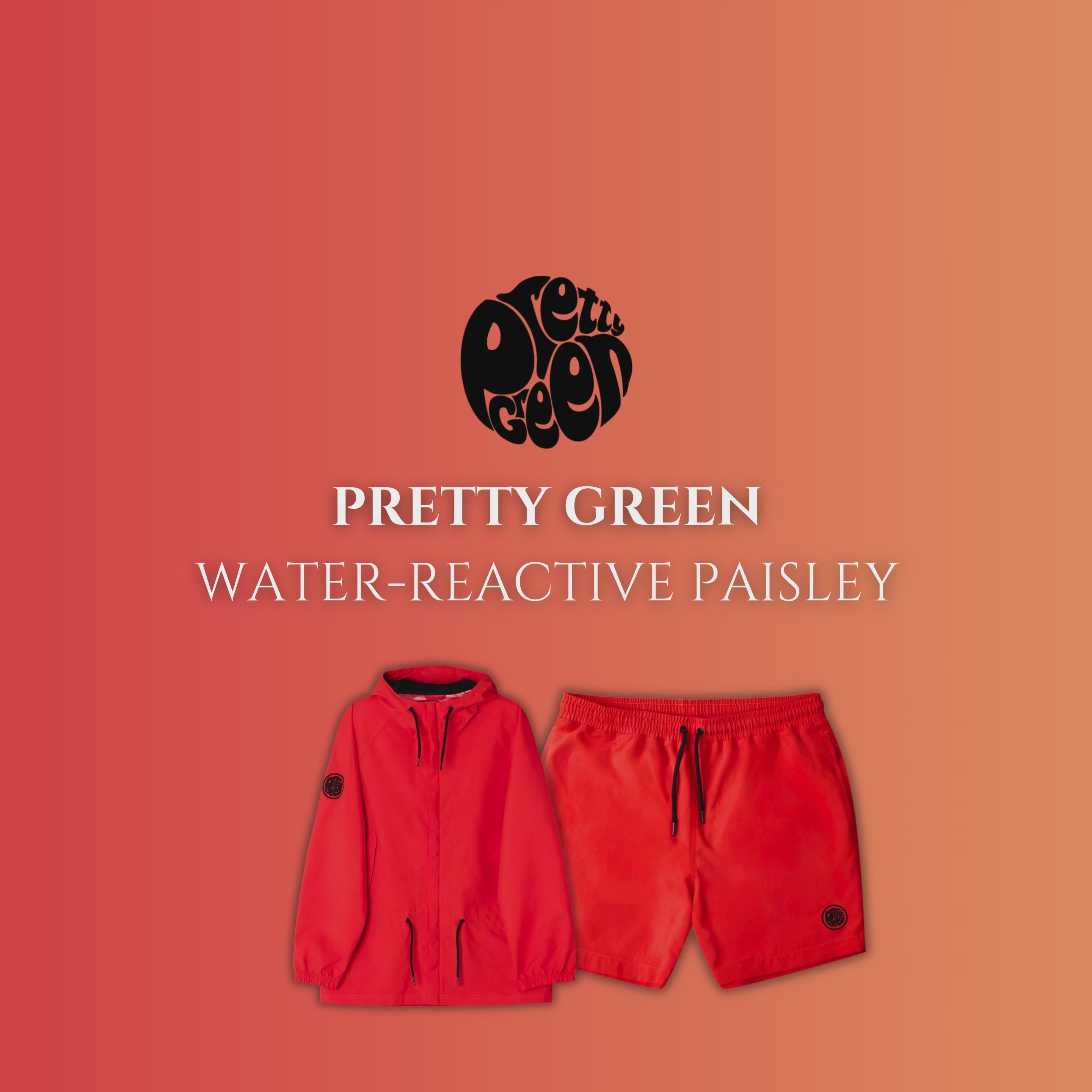 Pretty Green Resonance Jacket - Orange (Water Activated Paisley
